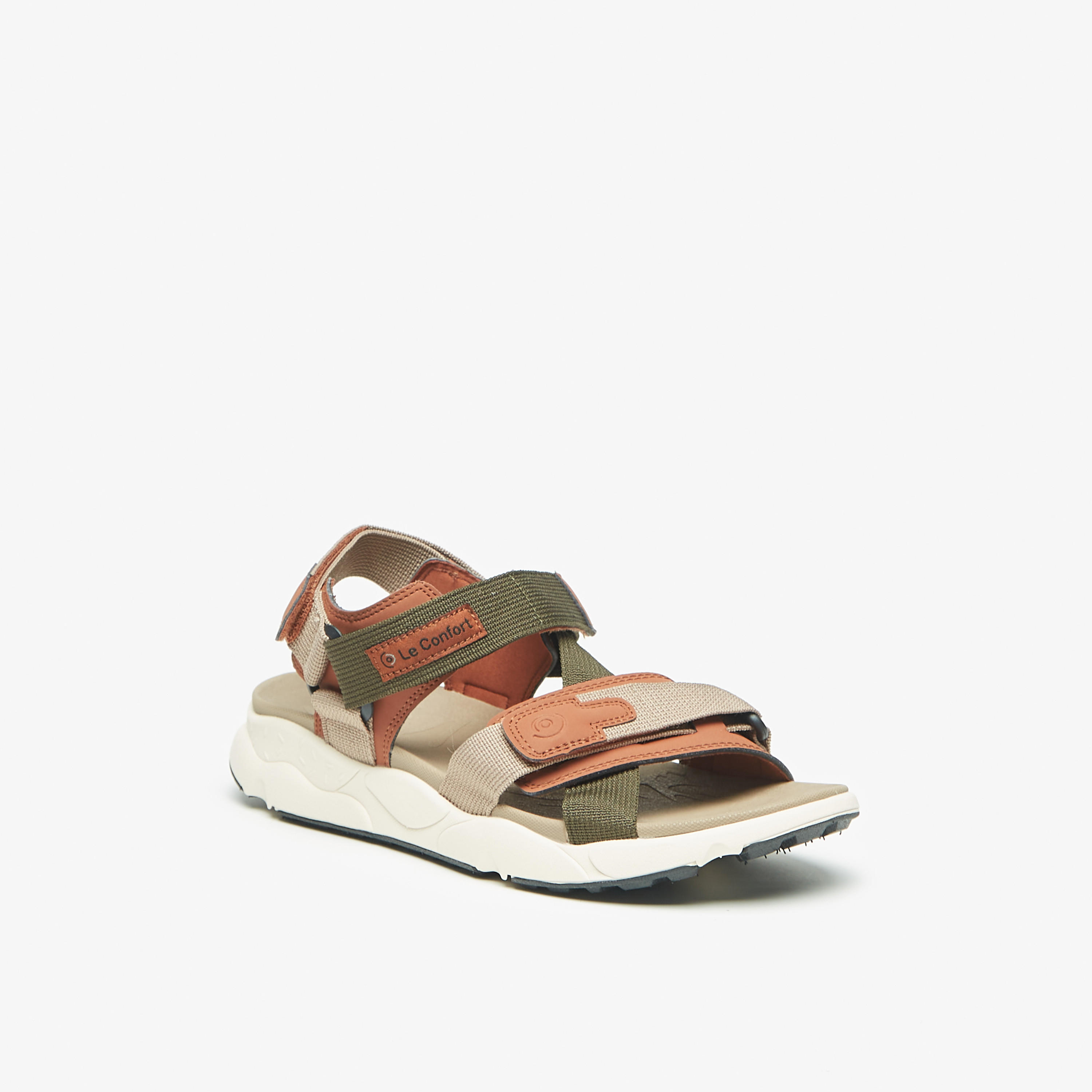 Le Confort Textured Comfort Floaters with Hook and Loop Closure-men-shoes-sandals-image-1