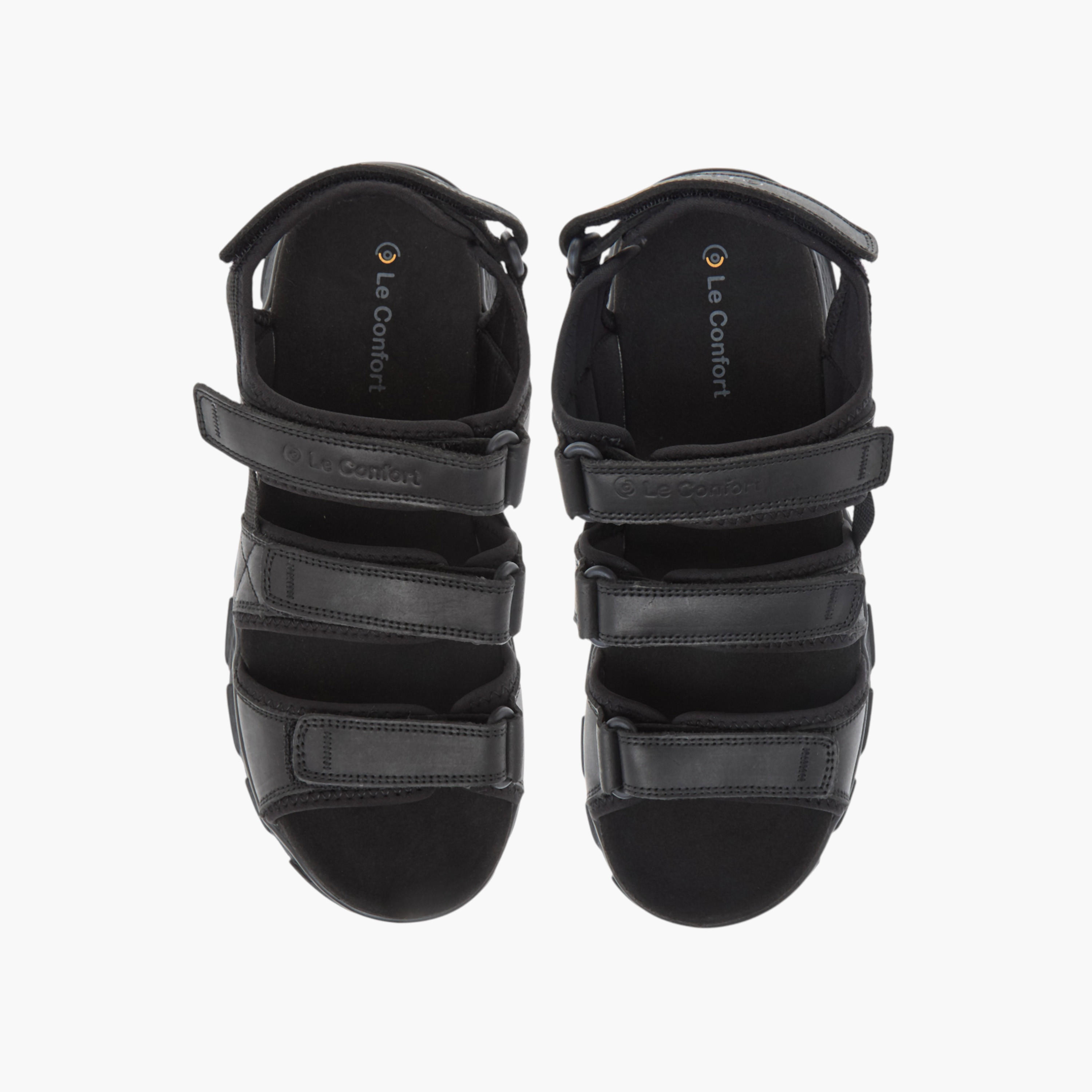 Le Confort Strappy Comfort Sandals with Hook and Loop Closure-men-shoes-sandals-image-1