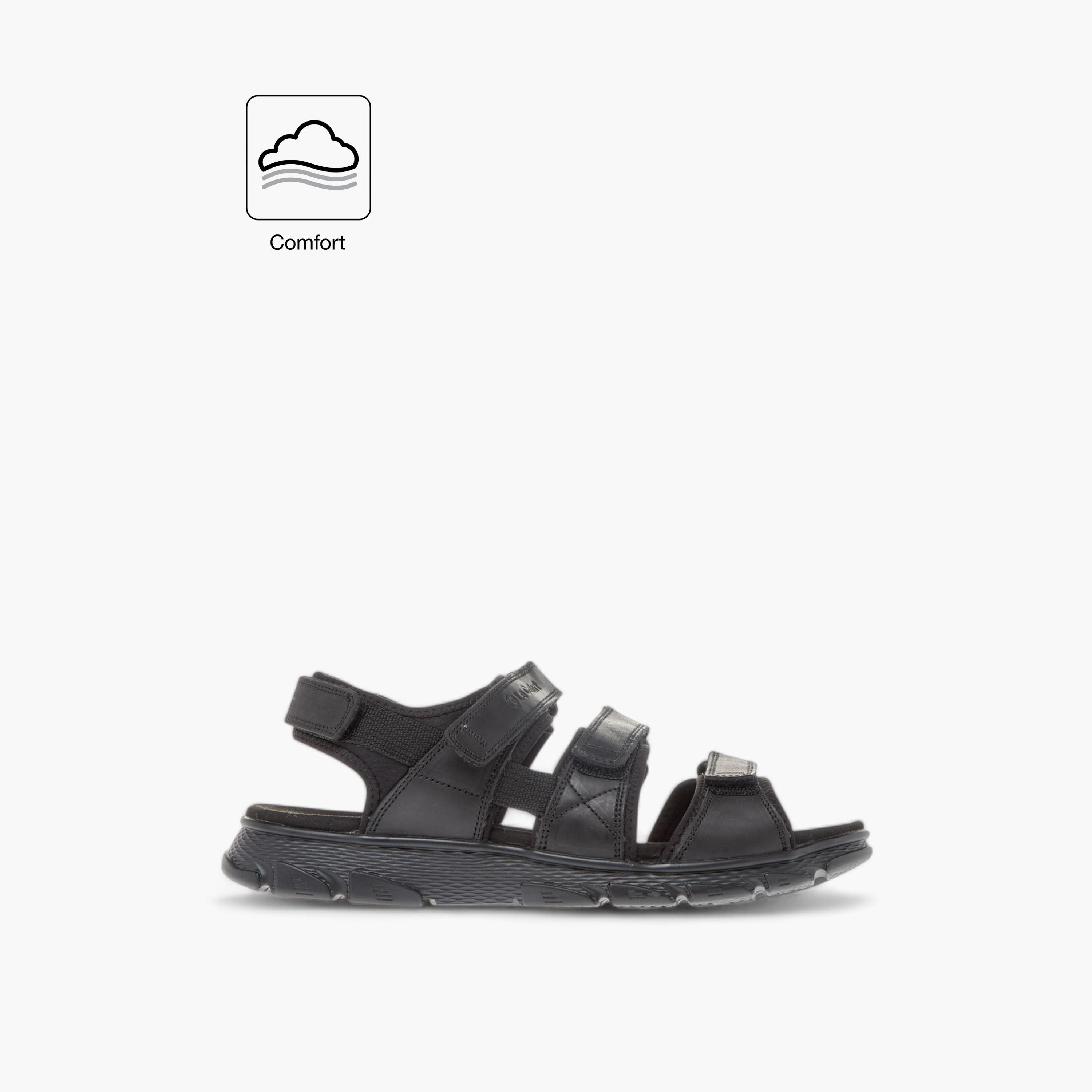Le Confort Strappy Comfort Sandals with Hook and Loop Closure-men-shoes-sandals-image-2