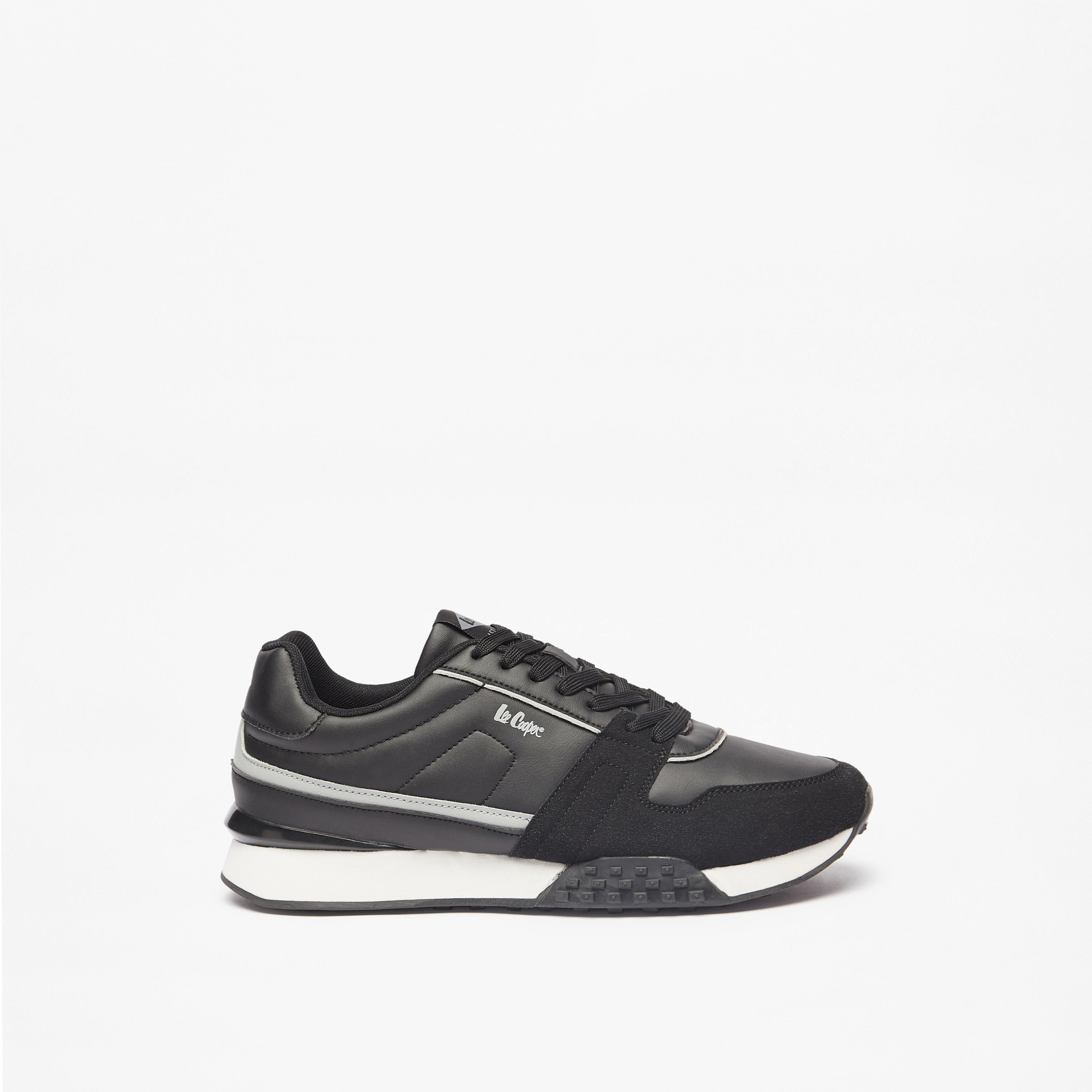حذاء سنيكرز بتفاصيل شعار ورباط إغلاق للرجال من لي كوبر-men-shoes-sneakers-image-3