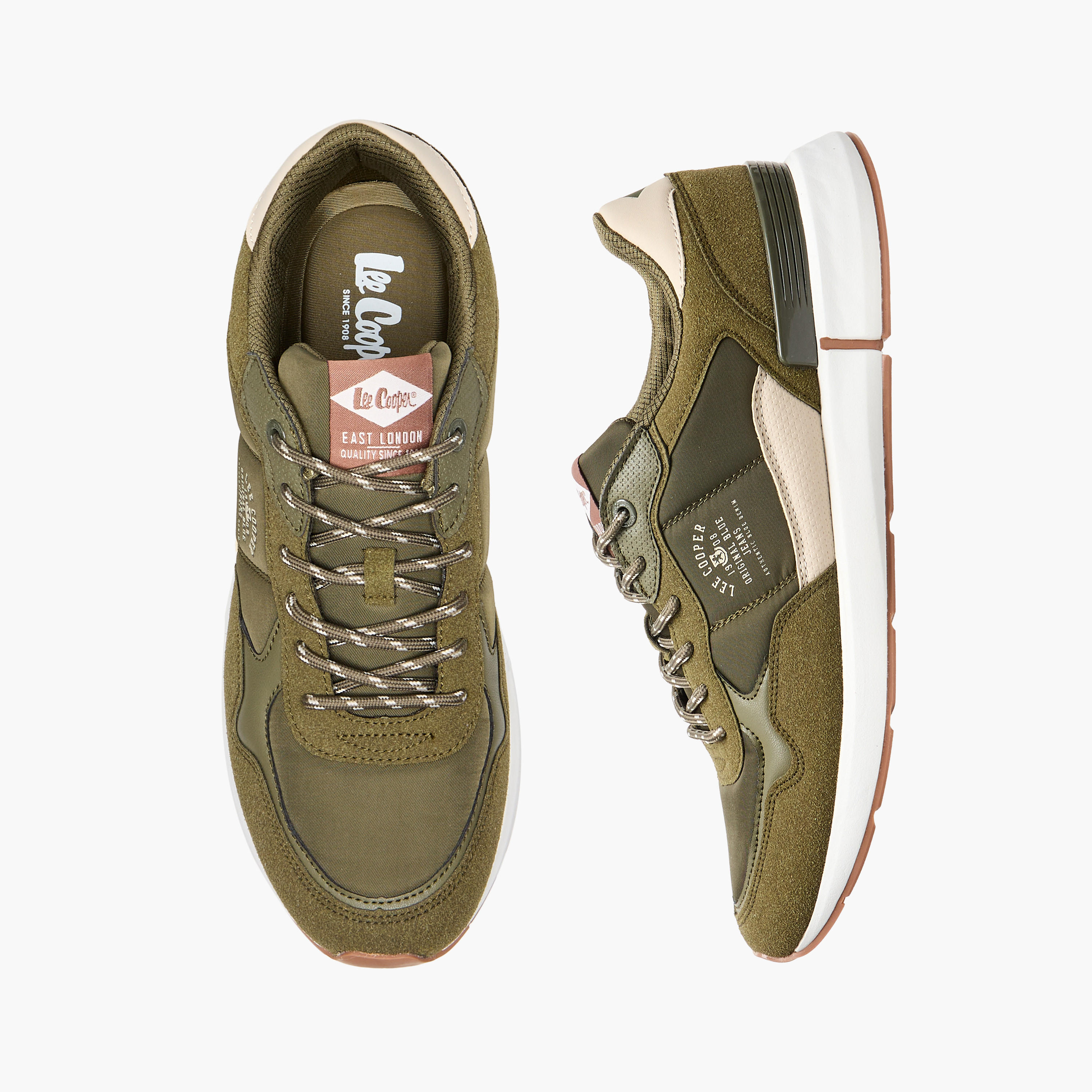 Lee Cooper Men's Colourblock Sneakers with Lace-Up Closure-men-shoes-sneakers-image-1