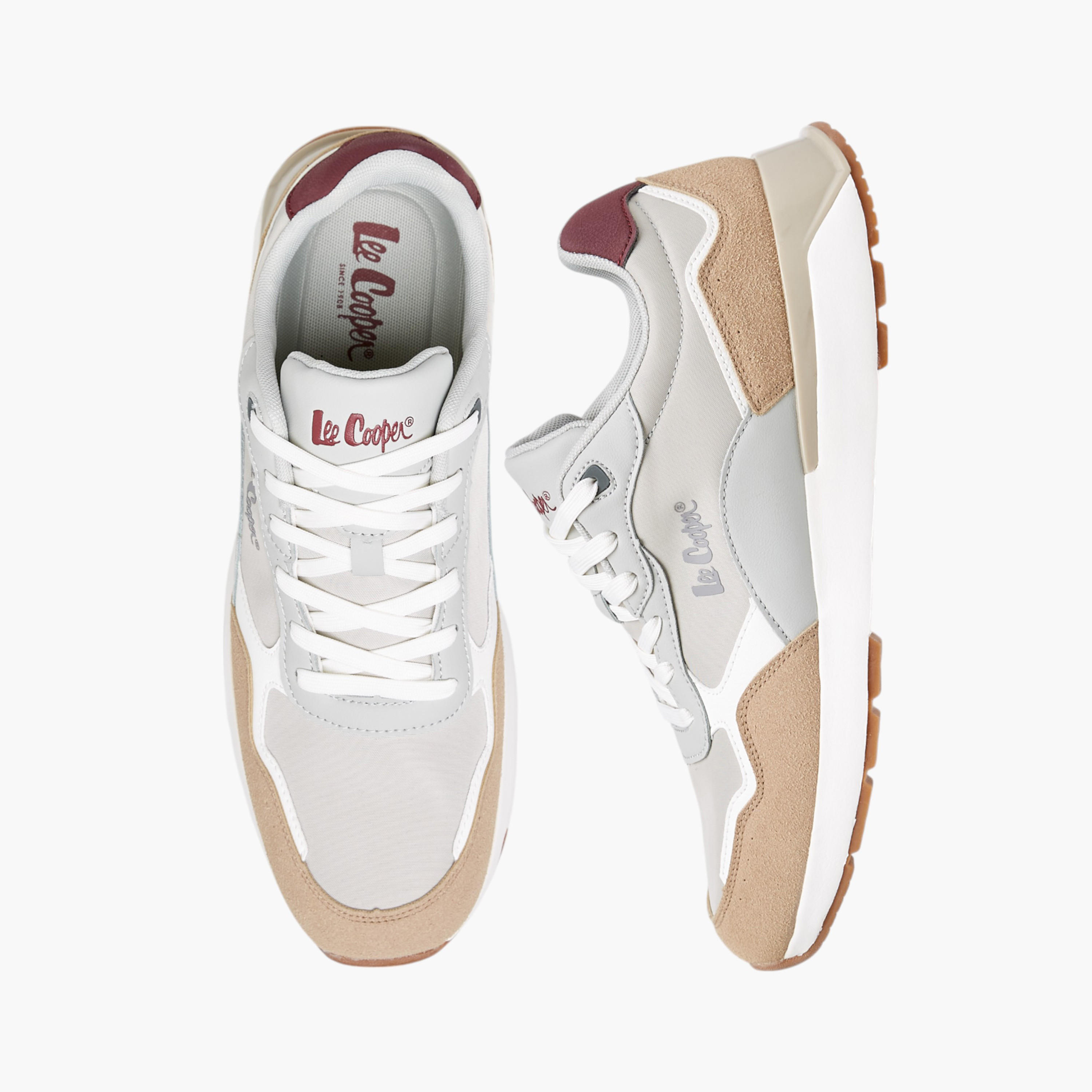 Lee Cooper Men's Panelled Sneakers with Lace-Up Closure-men-shoes-sneakers-image-1