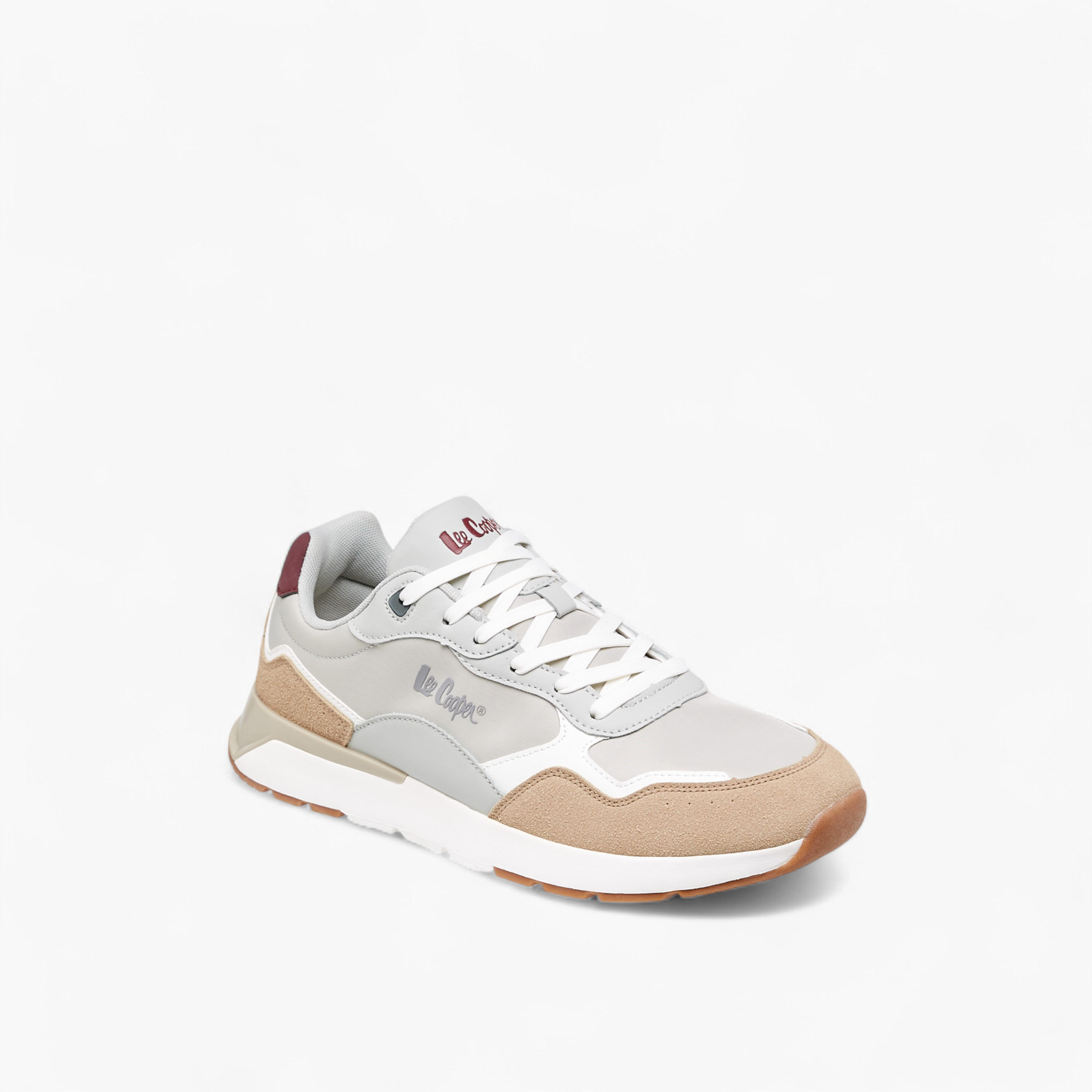 Lee Cooper Men's Panelled Sneakers with Lace-Up Closure-men-shoes-sneakers-image-3