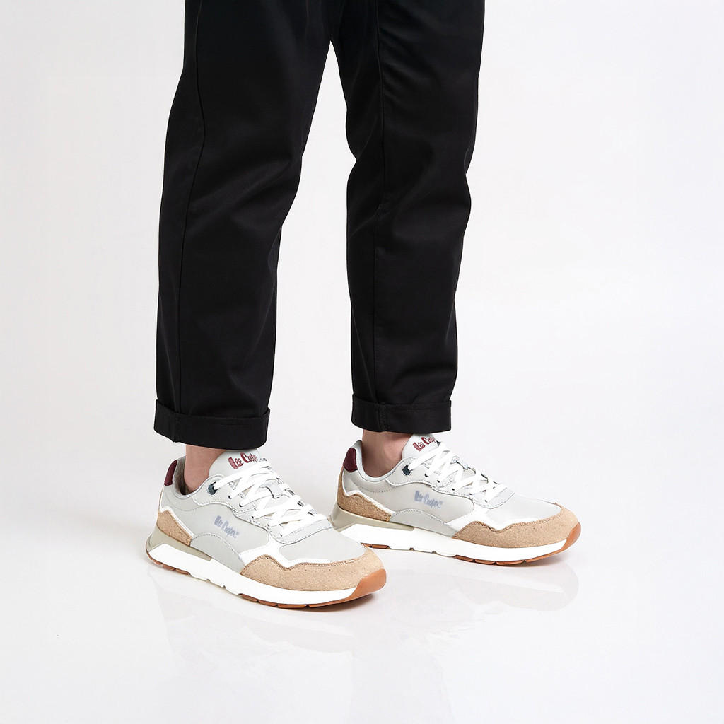 Lee Cooper Men's Panelled Sneakers with Lace-Up Closure-men-shoes-sneakers-image-2