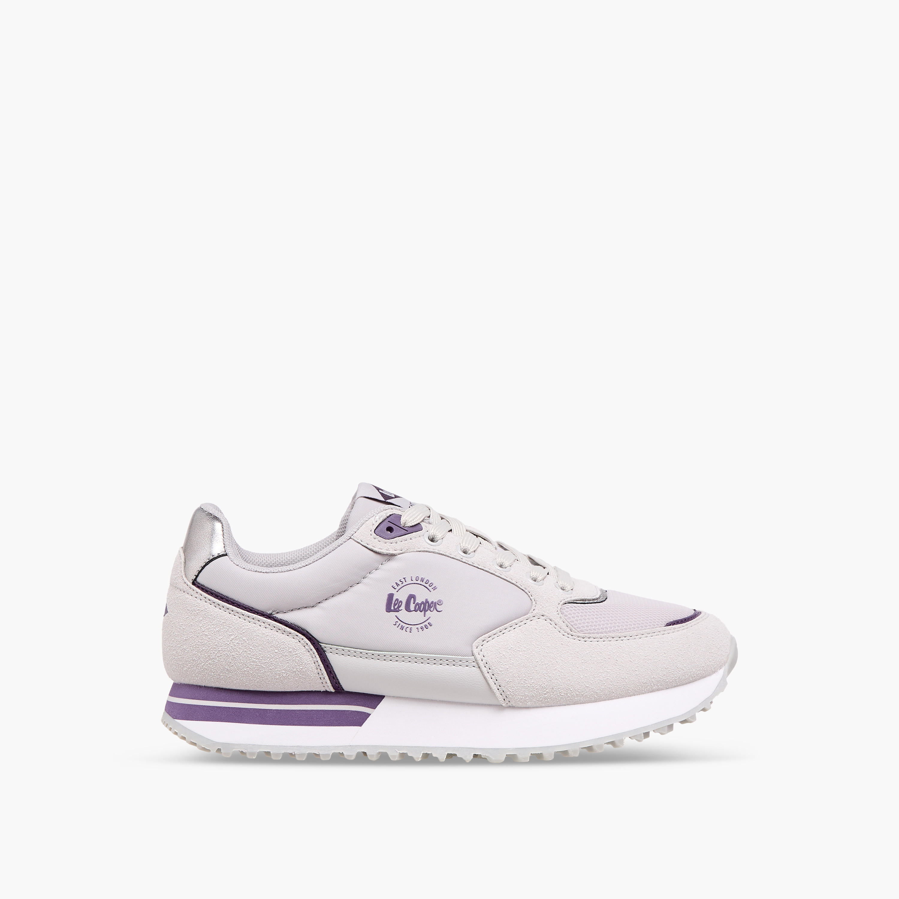 Lee Cooper Women's Logo Print Sneakers with Lace-Up Closure-women-shoes-sneakers-image-4