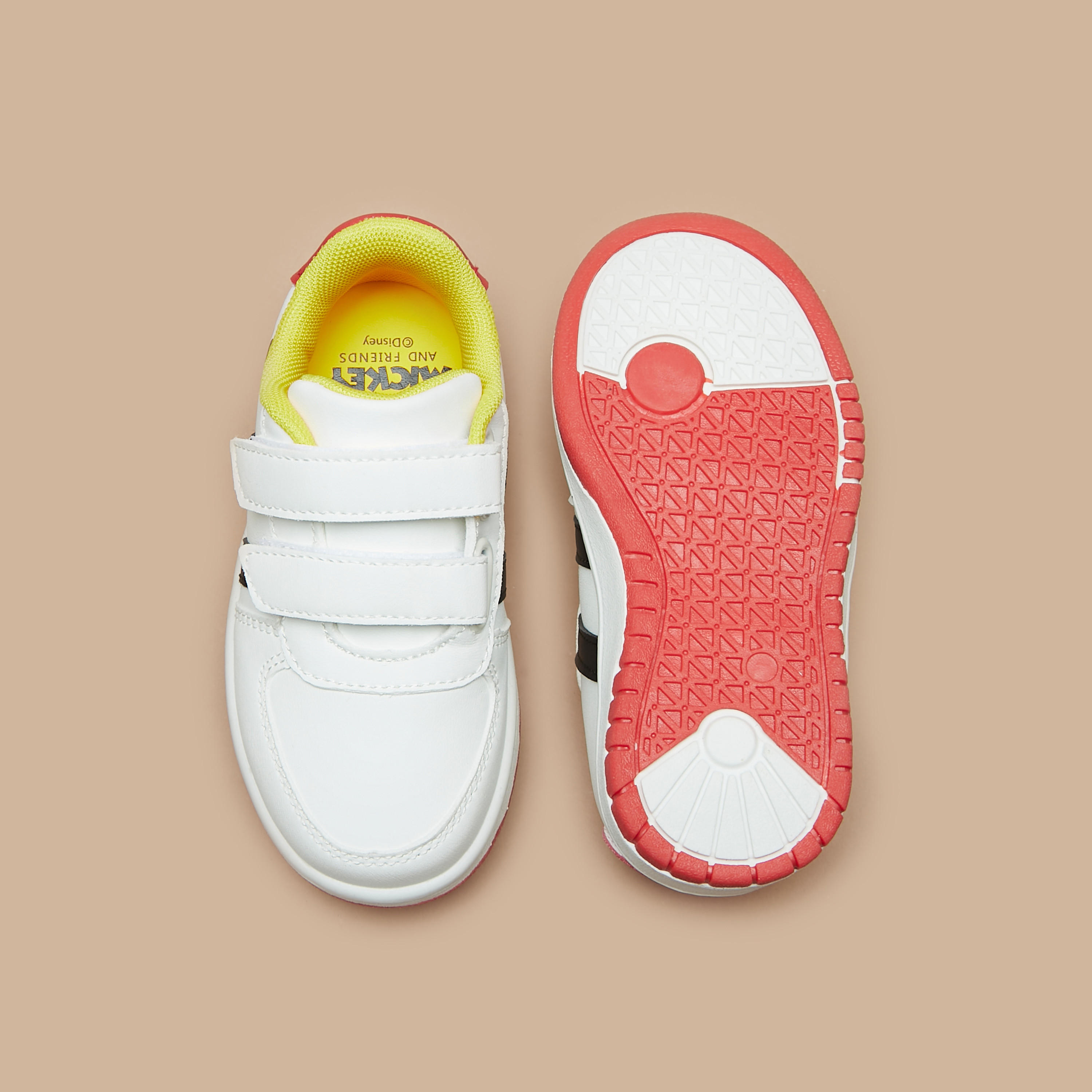 Disney Mickey Mouse Print Sneakers with Hook and Loop Closure-boys-shoes-sneakers-image-4