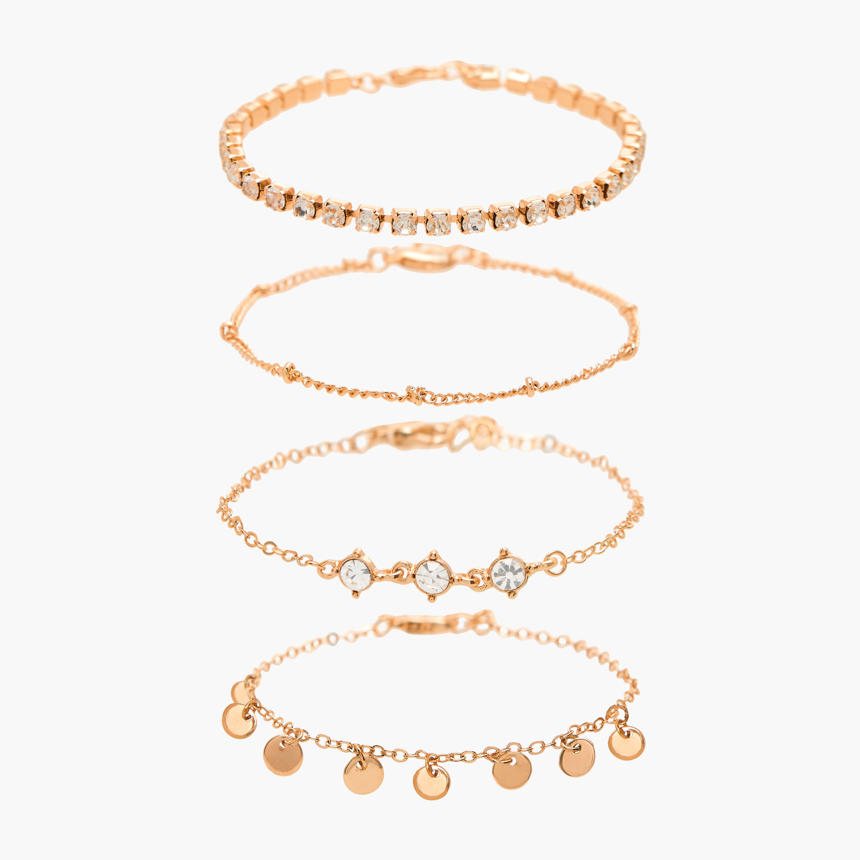 Flora Bella Pack of 4 Gold Tone Embellished Bracelet-women-watchesandjewellery-jewellery-banglesandbracelets-image-1