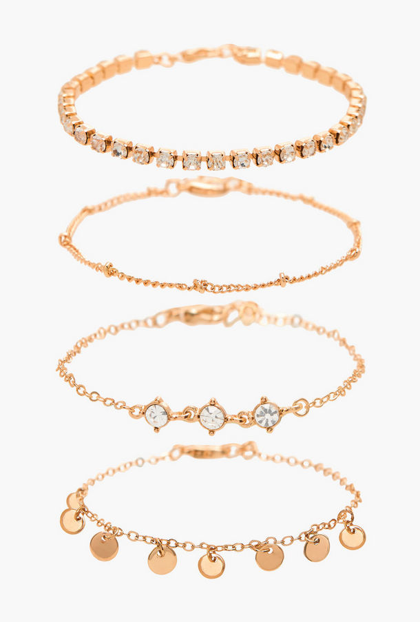Flora Bella Pack of 4 Gold Tone Embellished Bracelet-women-image-1