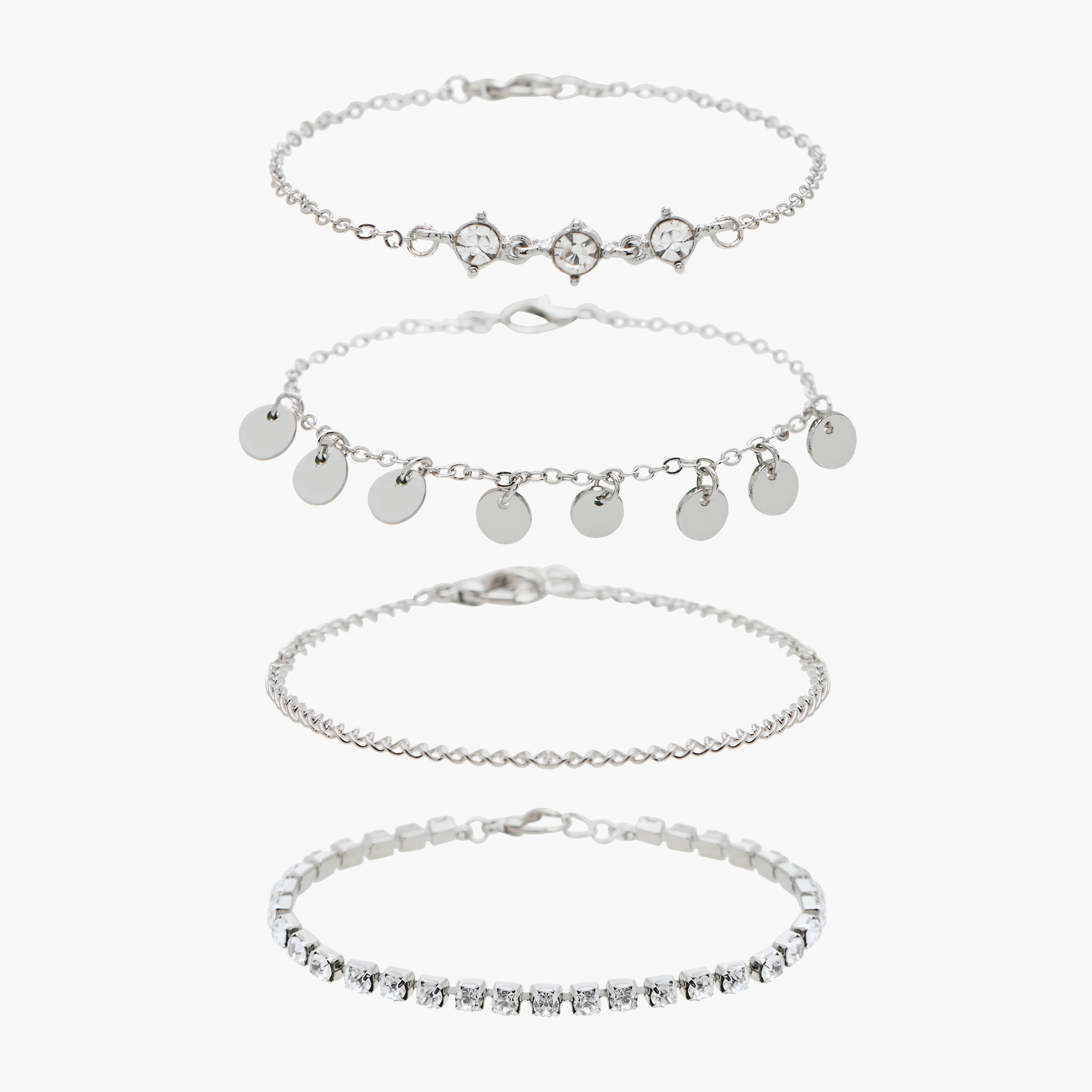 Flora Bella Pack of 4 Gold Tone Embellished Bracelet-women-watchesandjewellery-jewellery-banglesandbracelets-image-1