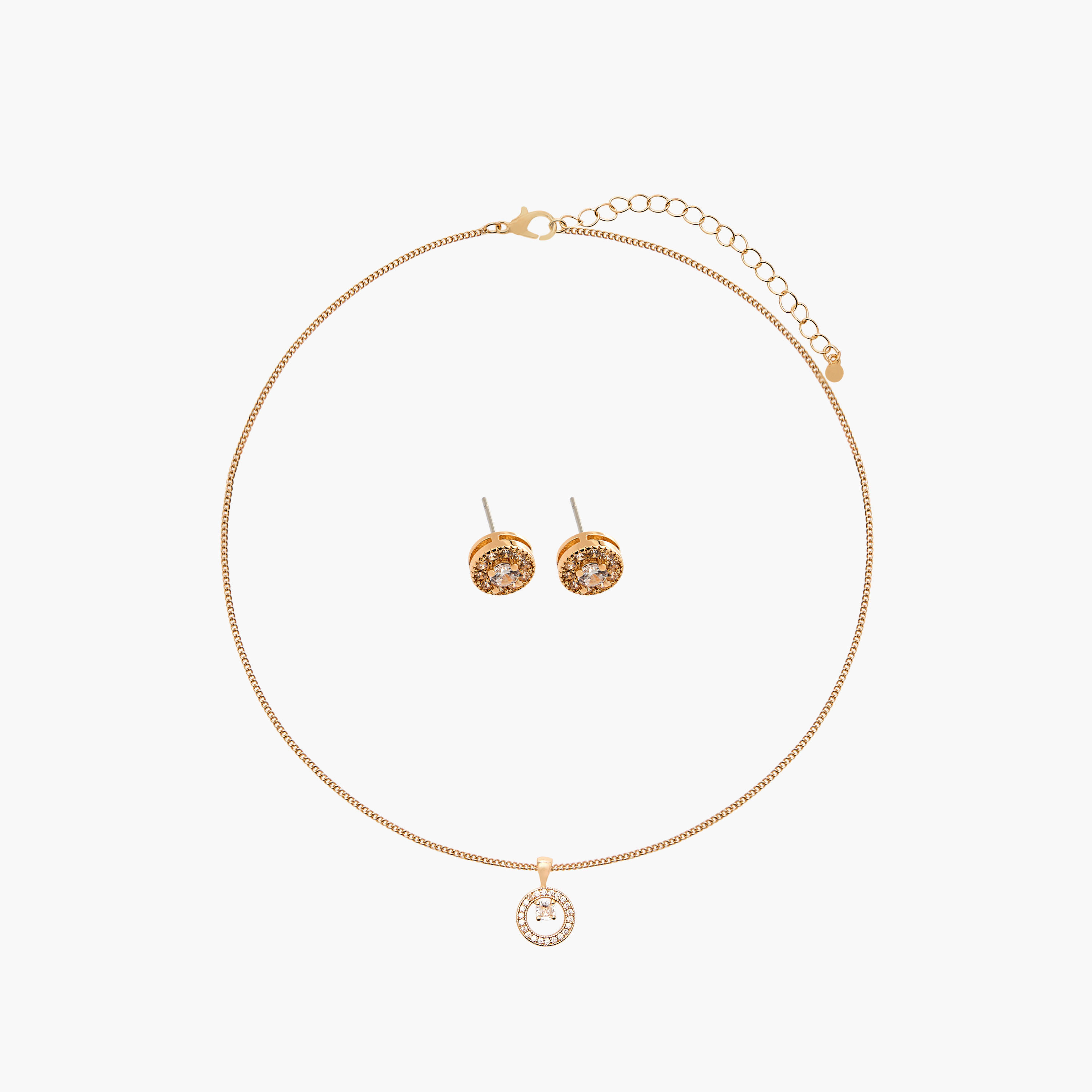 Flora Bella Set of 2 Embellished Metal Necklace and Earrings-women-watchesandjewellery-jewellery-jewellerysets-image-1
