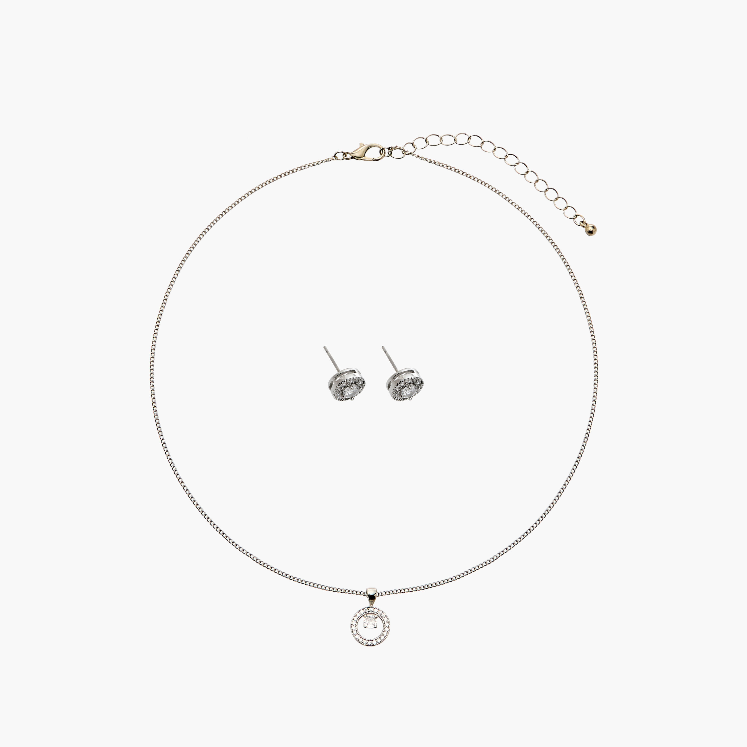 Flora Bella Set of 2 Embellished Metal Necklace and Earrings-women-watchesandjewellery-jewellery-jewellerysets-image-1