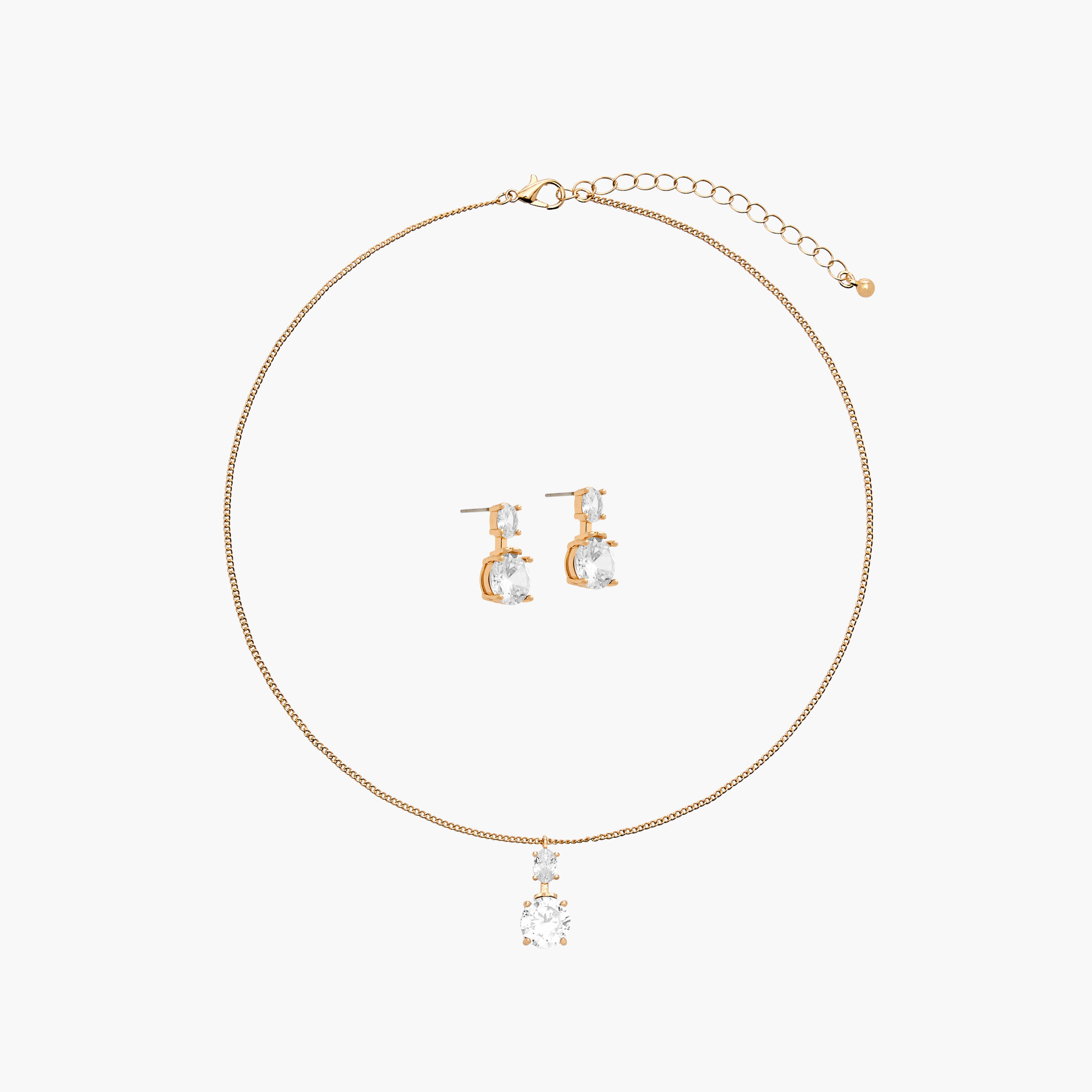 Flora Bella Set of 2 Embellished Metal Necklace and Earrings-women-watchesandjewellery-jewellery-jewellerysets-image-1