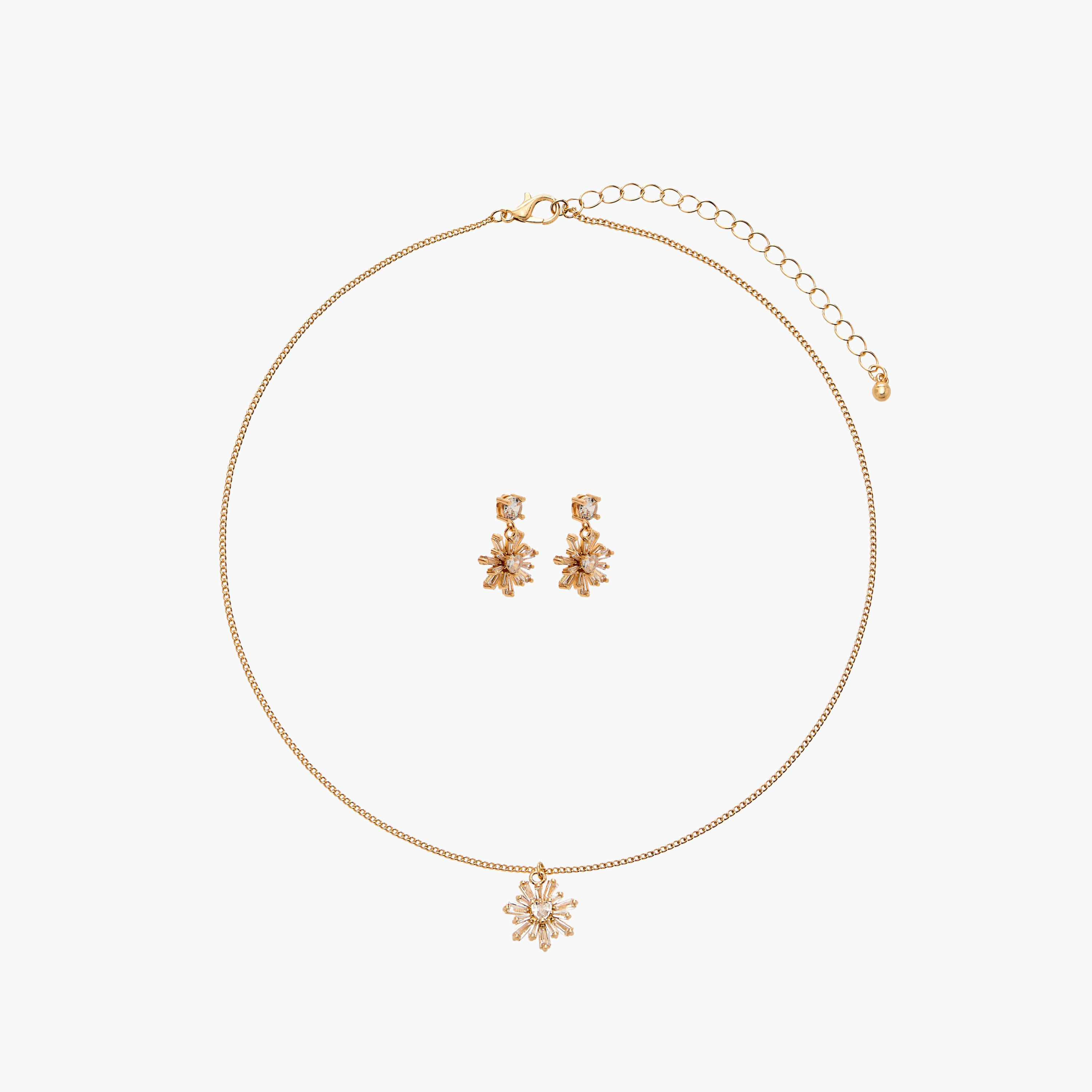 طقم عقد معدن مع حلق قطعتين من فلورا بيلا-women-watchesandjewellery-jewellery-jewellerysets-image-1