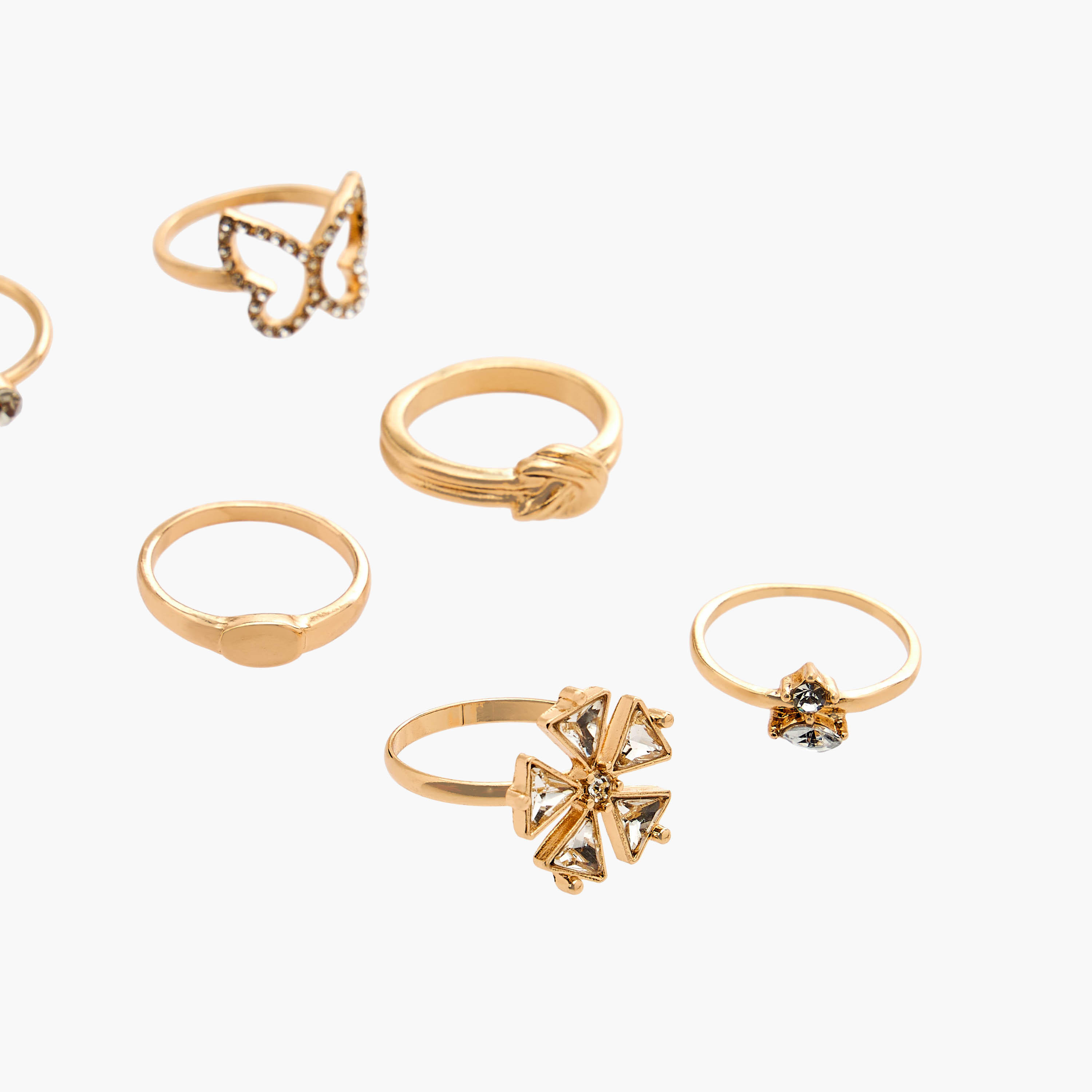 Flora Bella Assorted Metal Ring - Set of 6-women-watchesandjewellery-jewellery-rings-image-2
