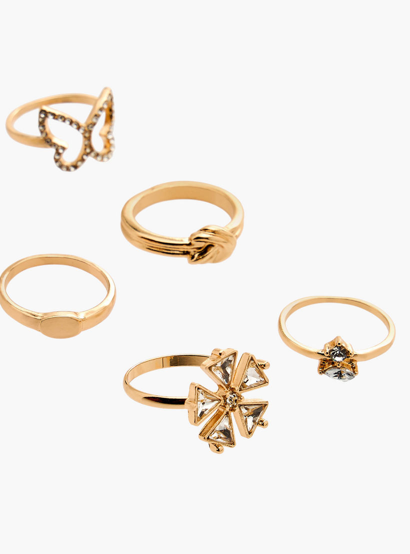 Flora Bella Assorted Metal Ring - Set of 6-women-watchesandjewellery-jewellery-rings-image-2