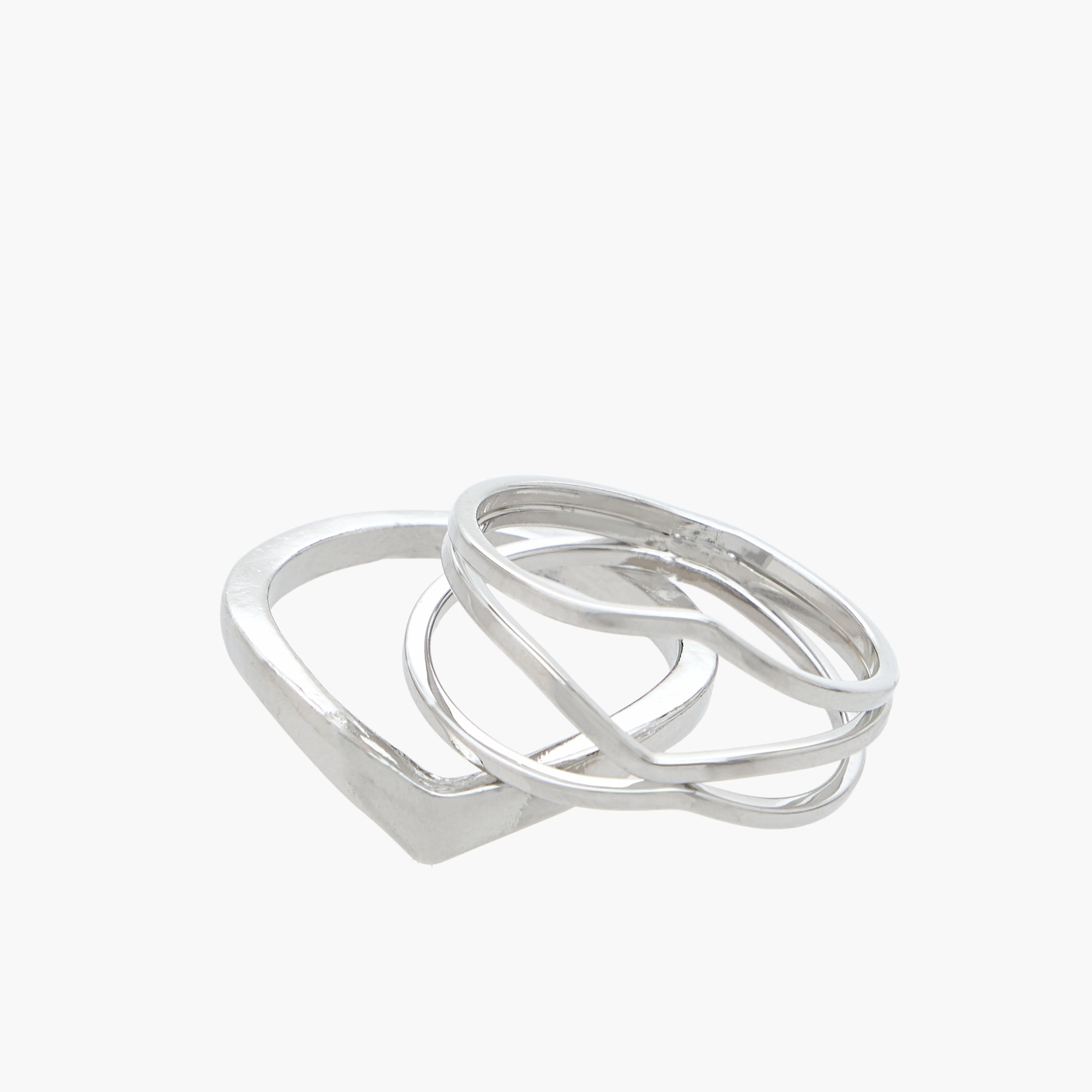 Flora Bella Gold Tone Ring with Chunky Design - Set of 5-women-watchesandjewellery-jewellery-rings-image-3