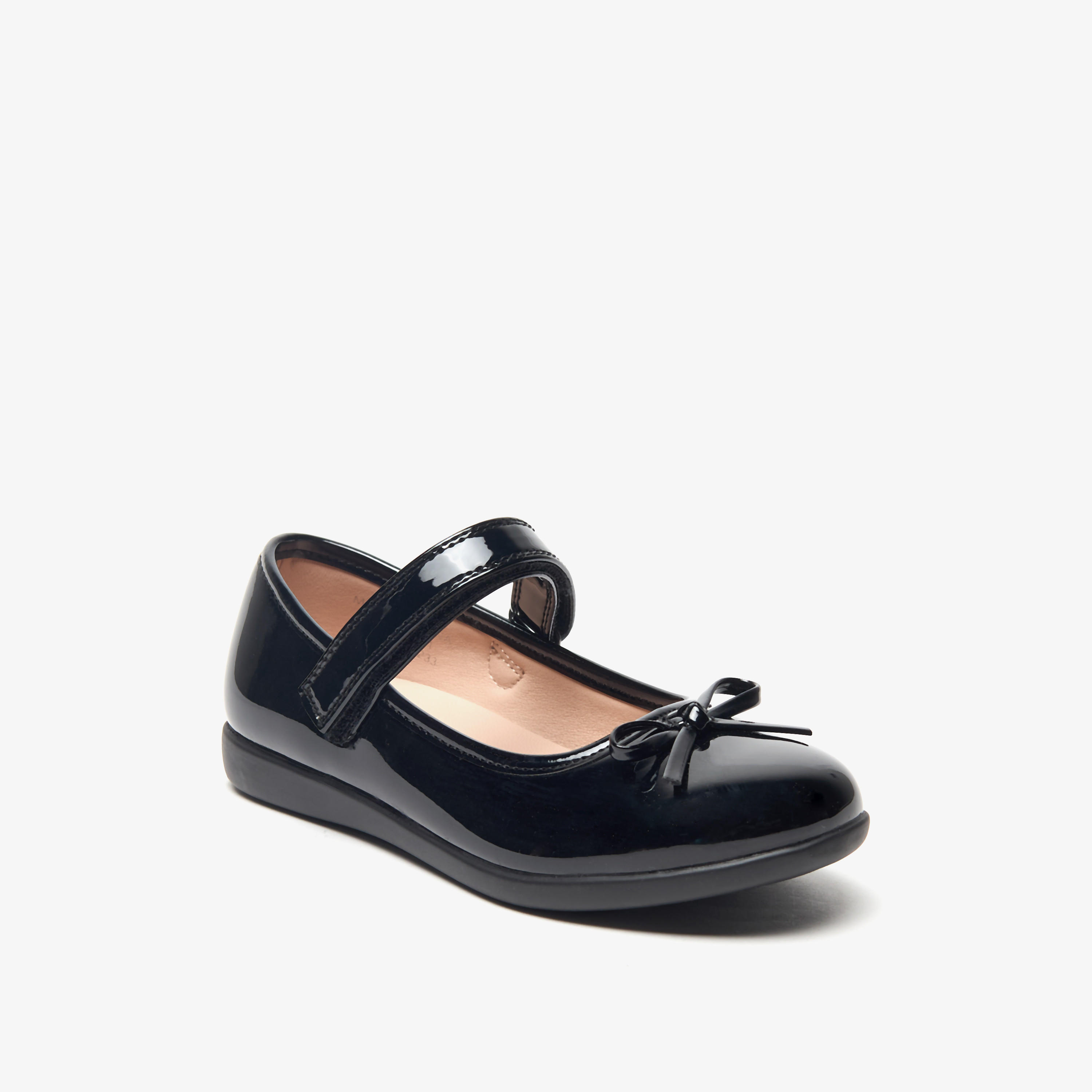 Flora Bella Bow Applique Mary Jane School Shoes with Hook and Loop Closure-girls-shoes-schoolshoes-image-1
