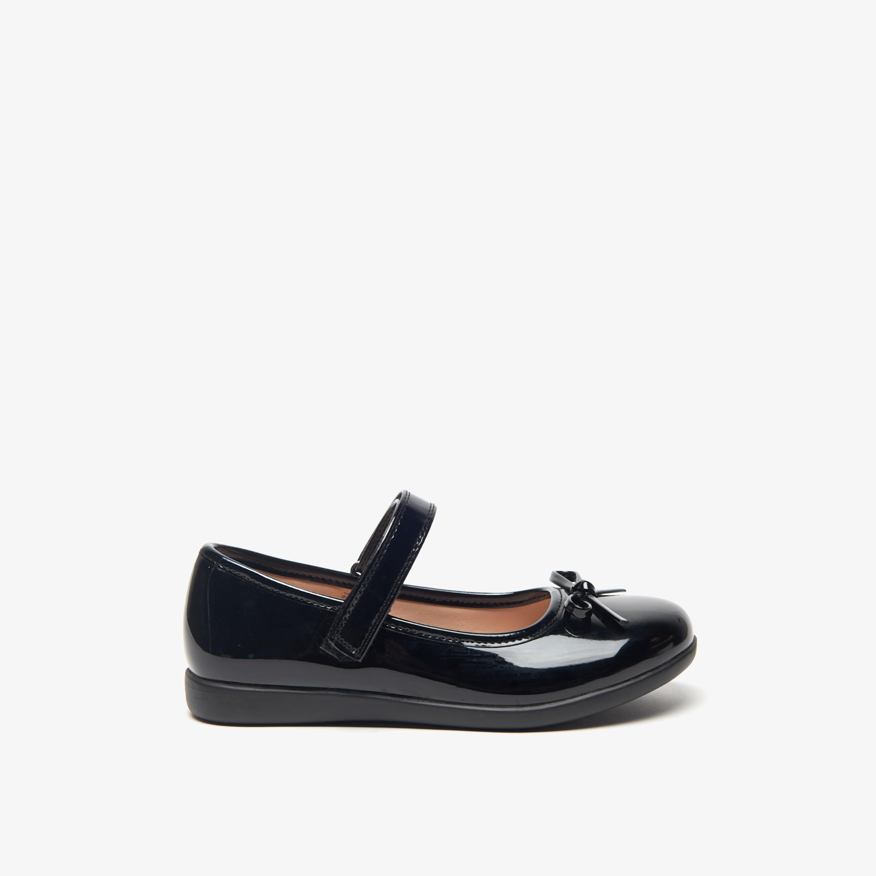 Flora Bella Bow Applique Mary Jane School Shoes with Hook and Loop Closure-girls-shoes-schoolshoes-image-3