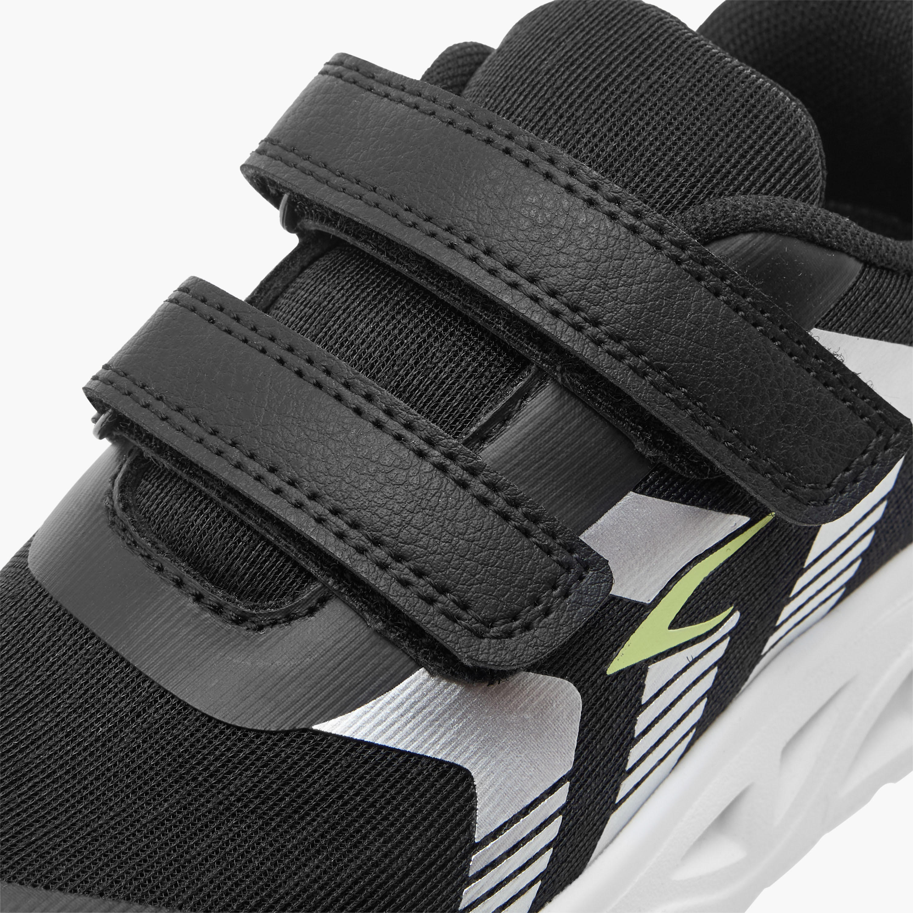 Dash Printed Sports Shoes with Hook and Loop Closure-boys-shoes-sneakers-image-4