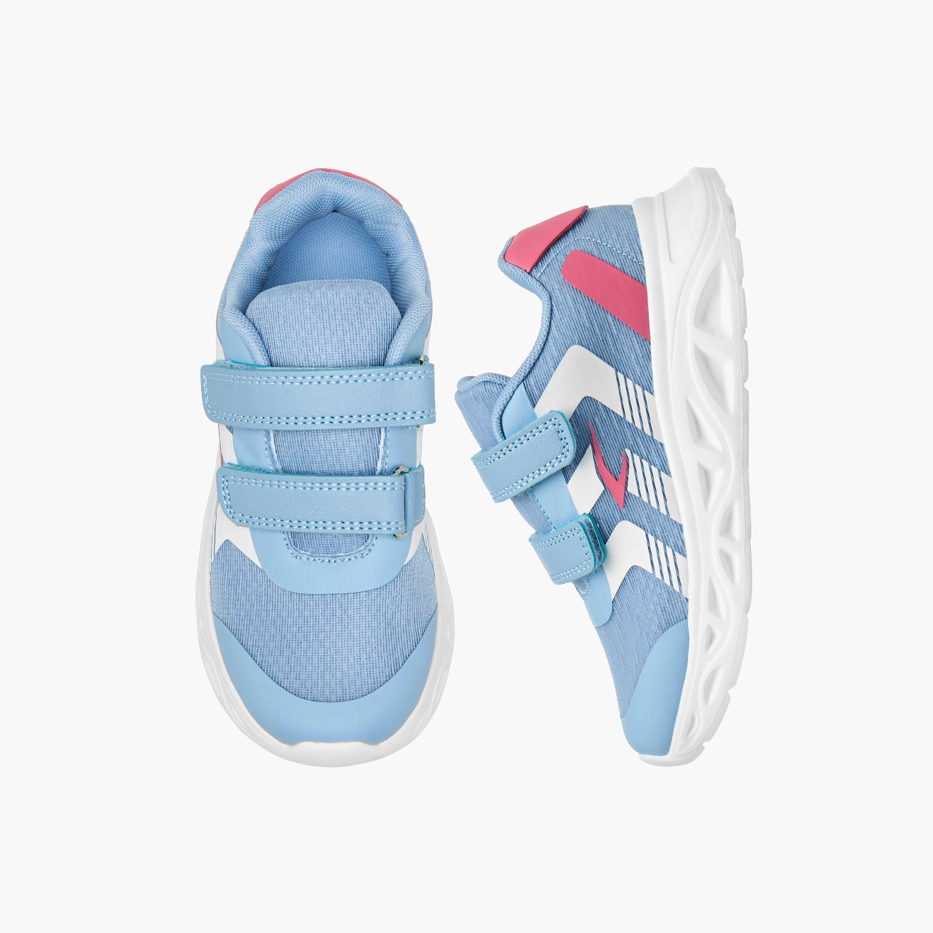 Dash Girls Panelled Hook & Loop Walking Shoes-girls-shoes-sports-image-1