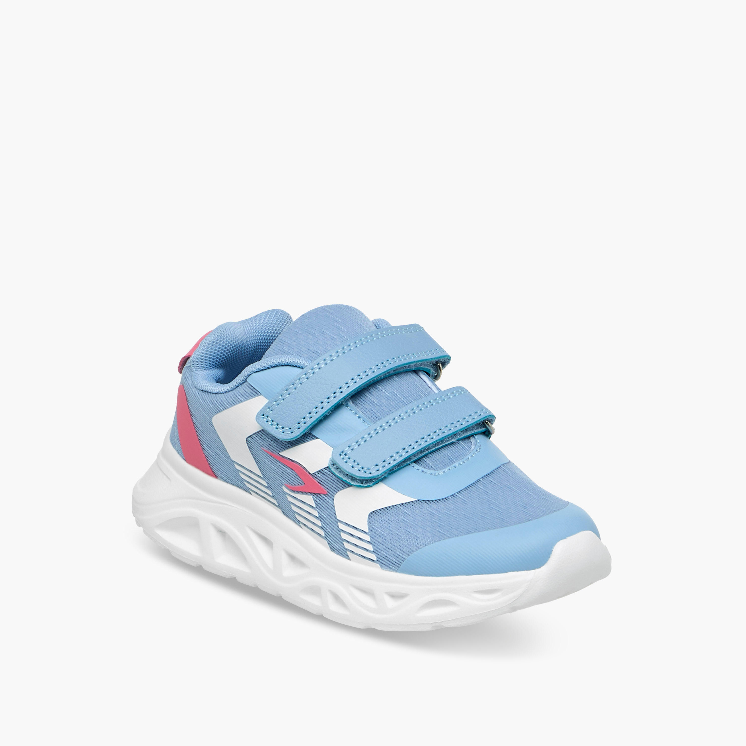 Dash Girls Panelled Hook & Loop Walking Shoes-girls-shoes-sports-image-2