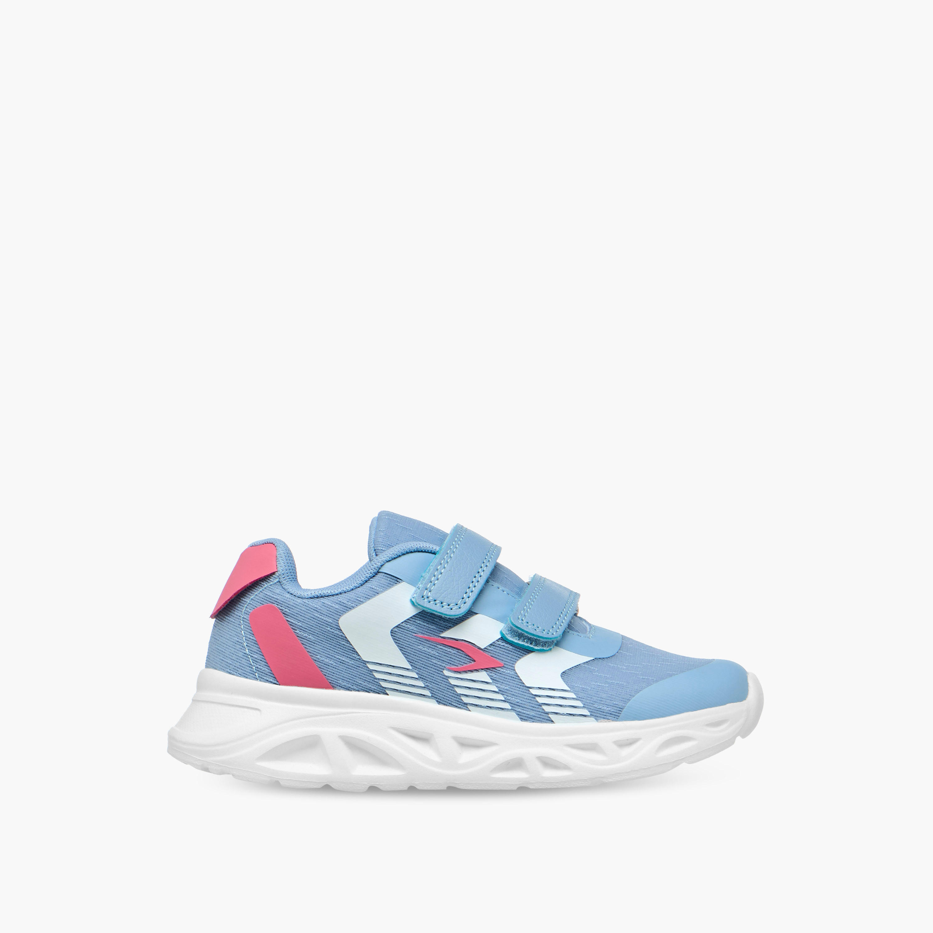 Dash Girls Panelled Hook & Loop Walking Shoes-girls-shoes-sports-image-3