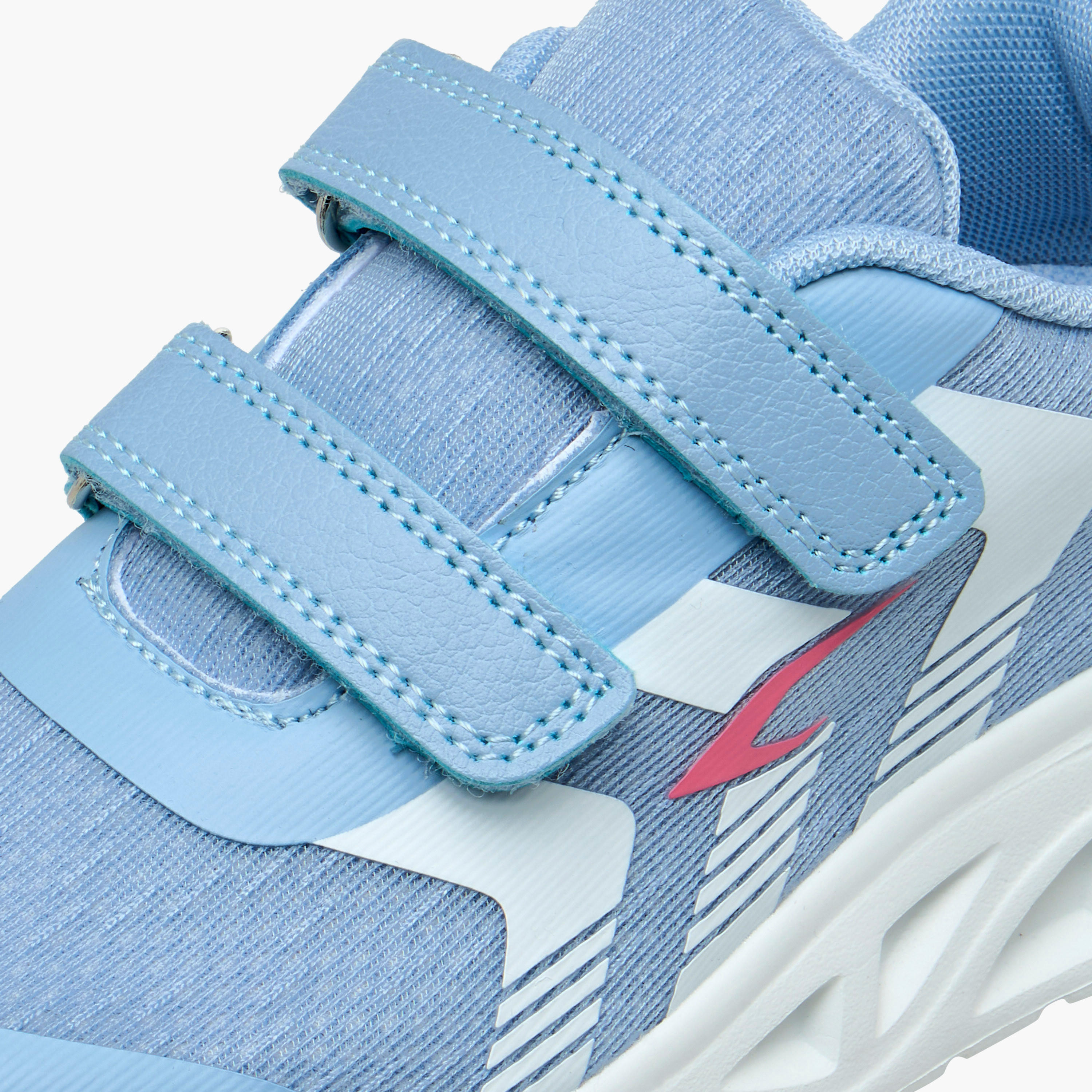 Dash Girls Panelled Hook & Loop Walking Shoes-girls-shoes-sports-image-4