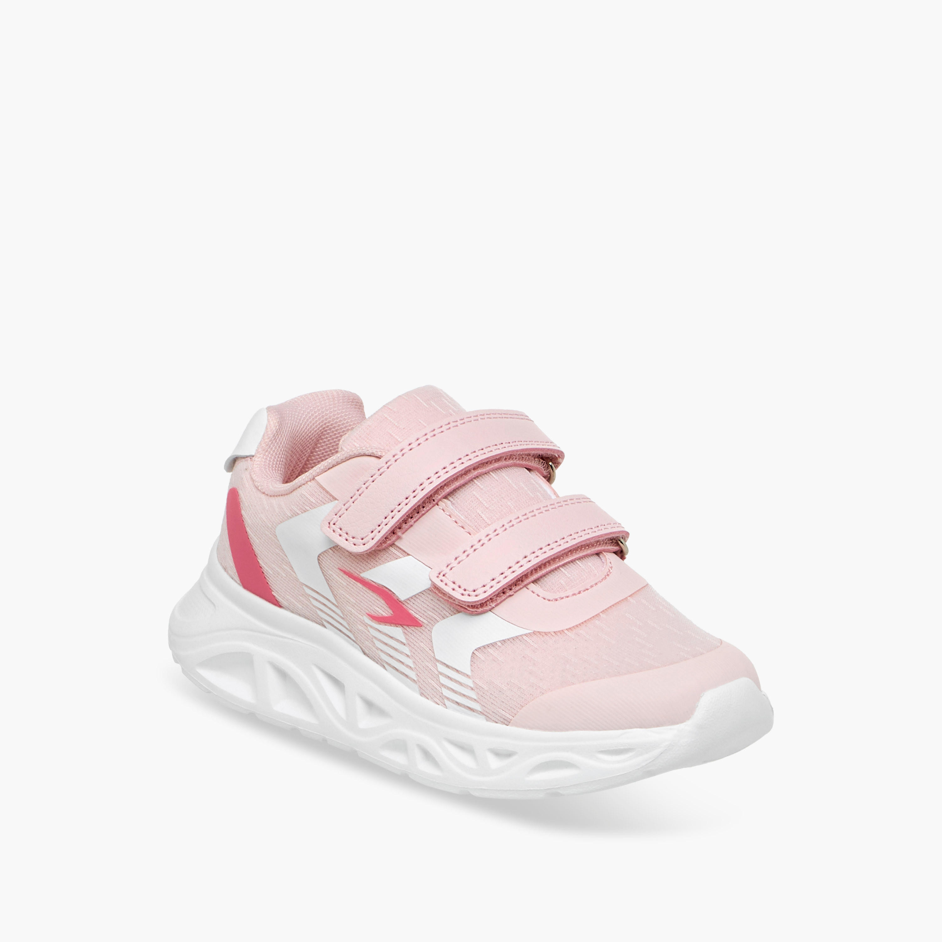 Dash Girls Panelled Hook & Loop Walking Shoes-girls-shoes-sports-image-2