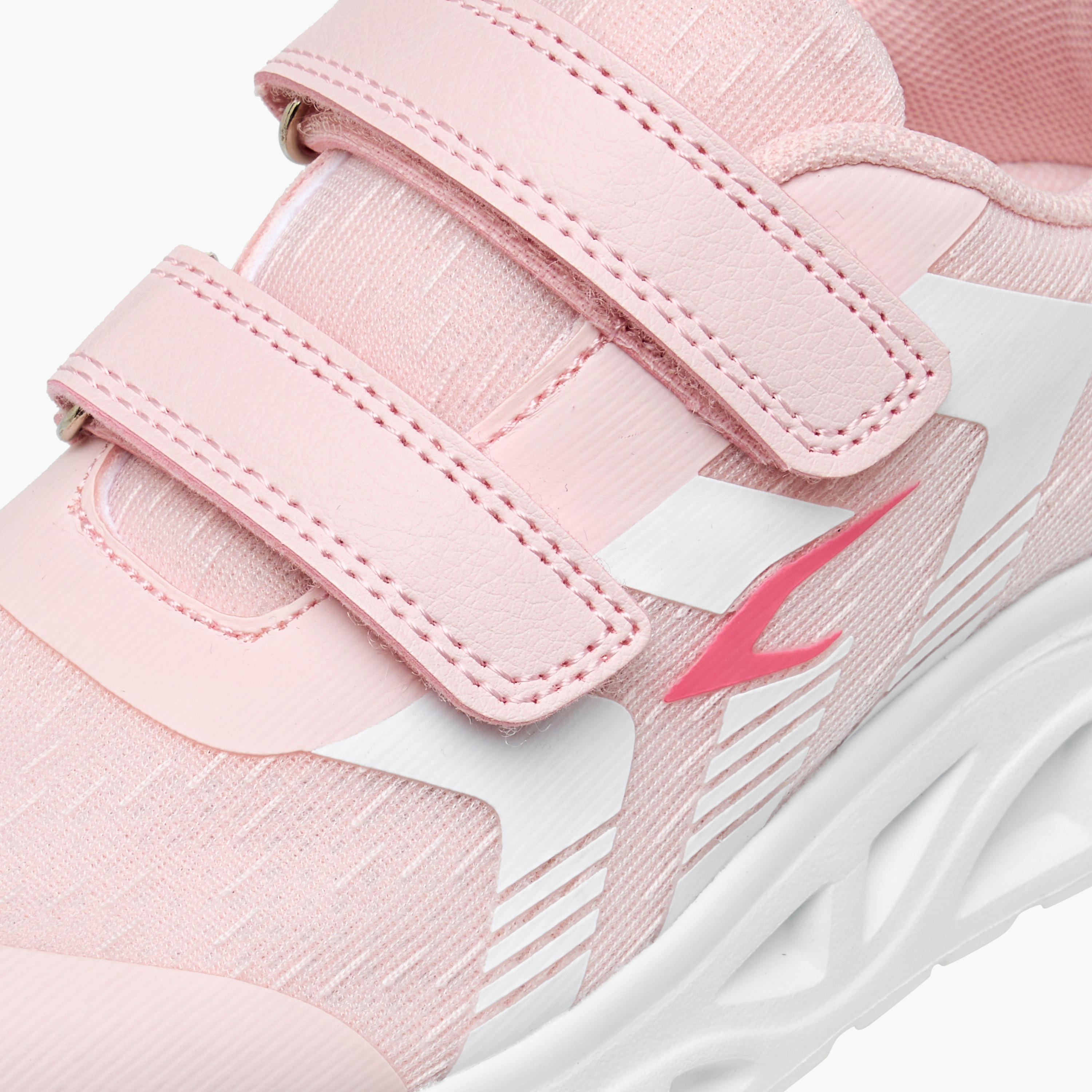Dash Girls Panelled Hook & Loop Walking Shoes-girls-shoes-sports-image-4