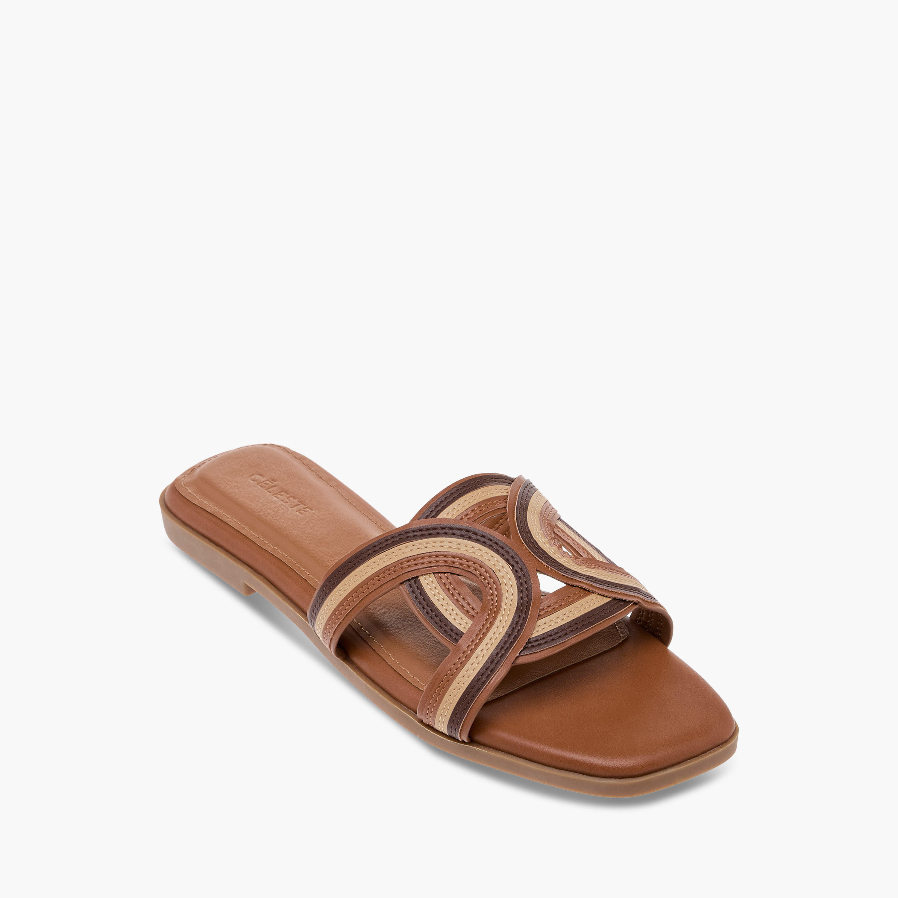 صندل سهل الارتداء بتفاصيل درزات للنساء من سيليست-women-shoes-flats-sandals-image-2
