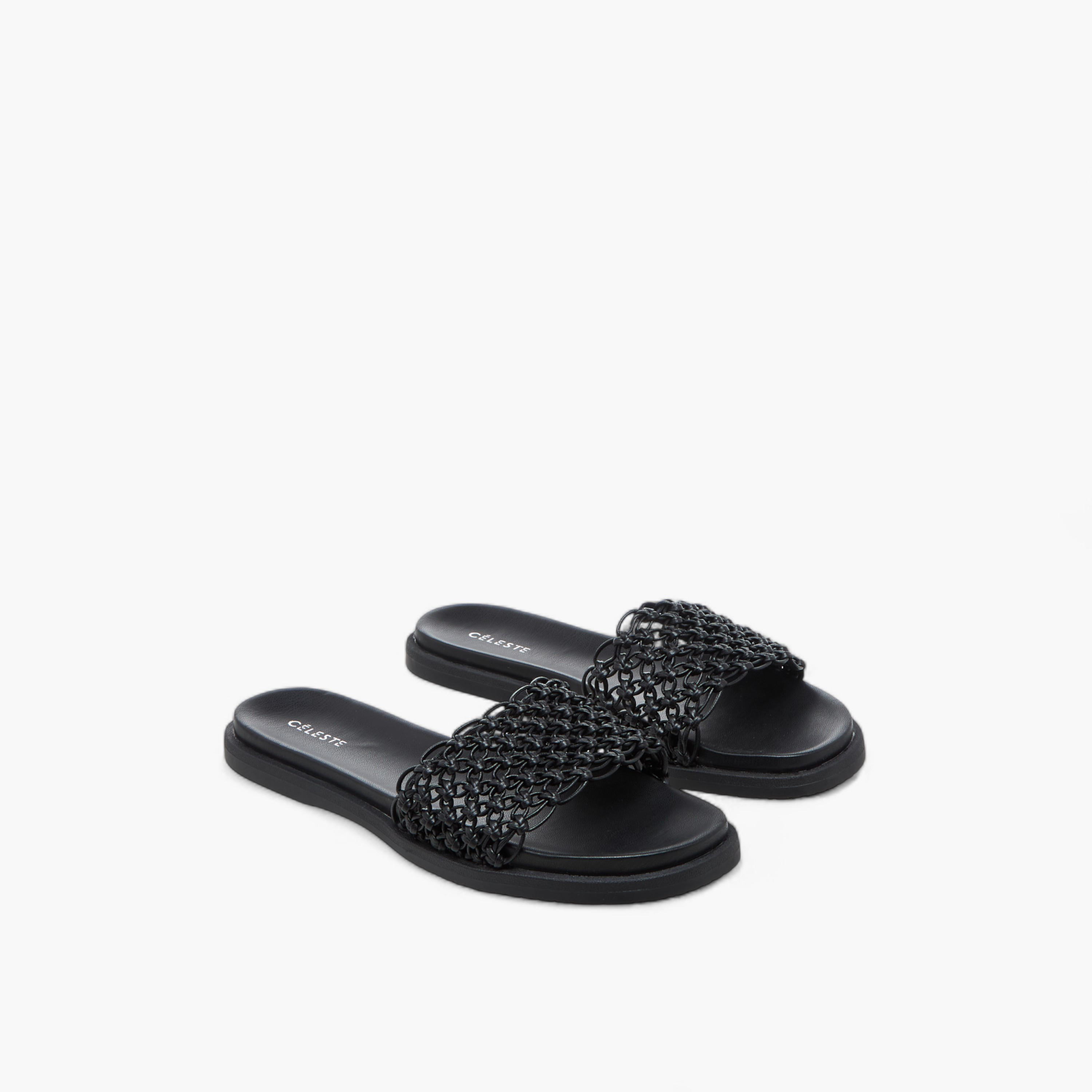 Celeste Women's Textured Slip-On Sandals-women-shoes-flats-sandals-image-1