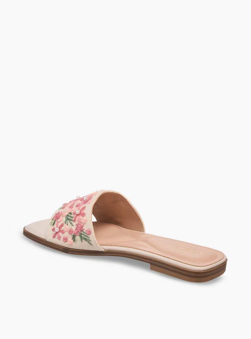 Celeste Women Embroidered Slide Sandals-women-shoes-sandals-flats-image-5