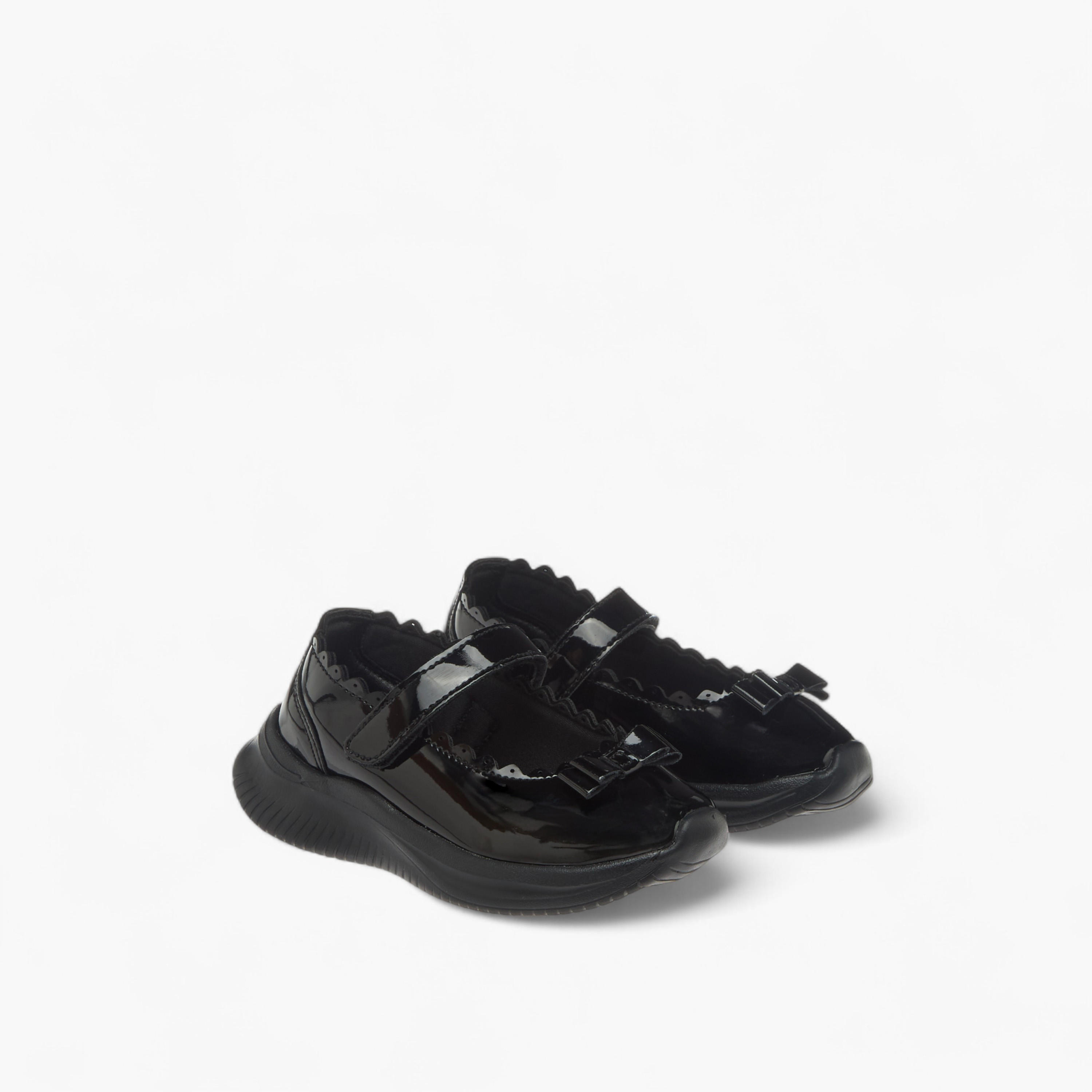 Dash Bow Accent School Shoes with Hook and Loop Closure-girls-shoes-schoolshoes-image-1
