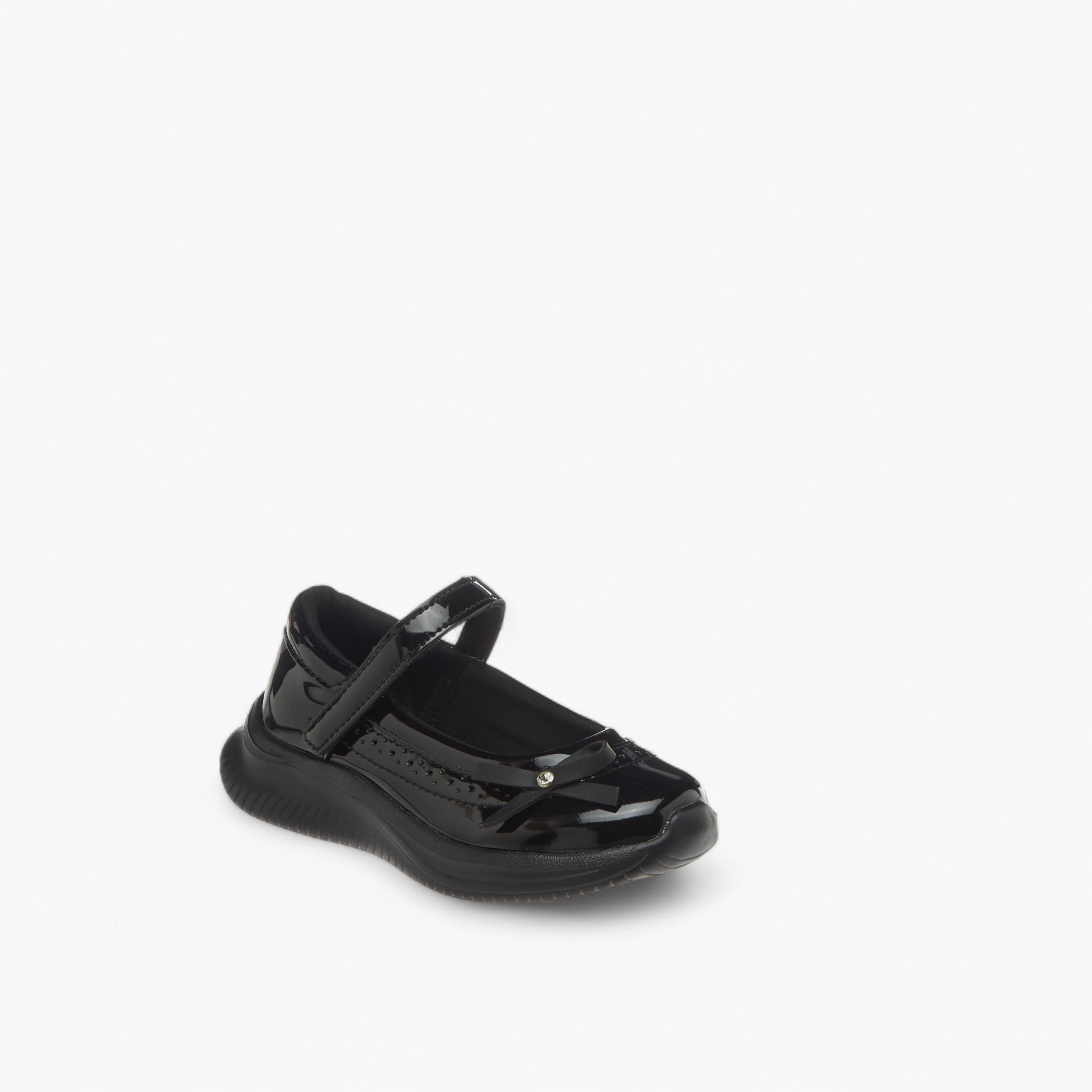 Dash Bow Accent School Shoes with Hook and Loop Closure-girls-shoes-schoolshoes-image-2