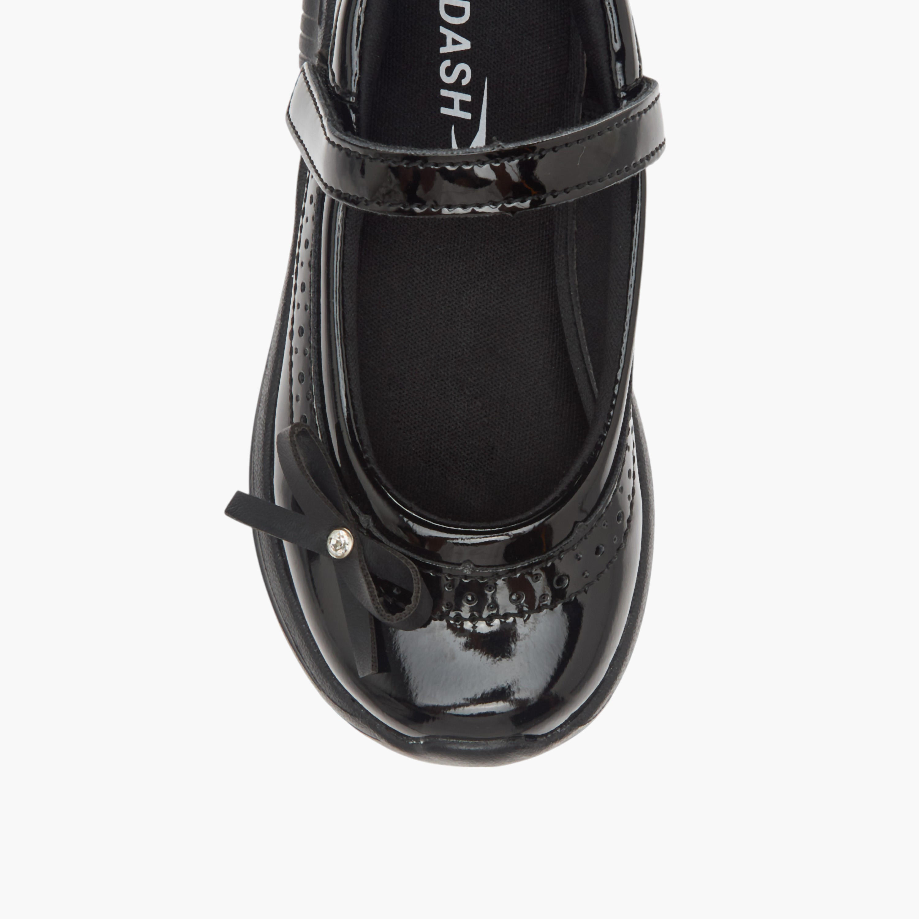 Dash Bow Accent School Shoes with Hook and Loop Closure-girls-shoes-schoolshoes-image-4