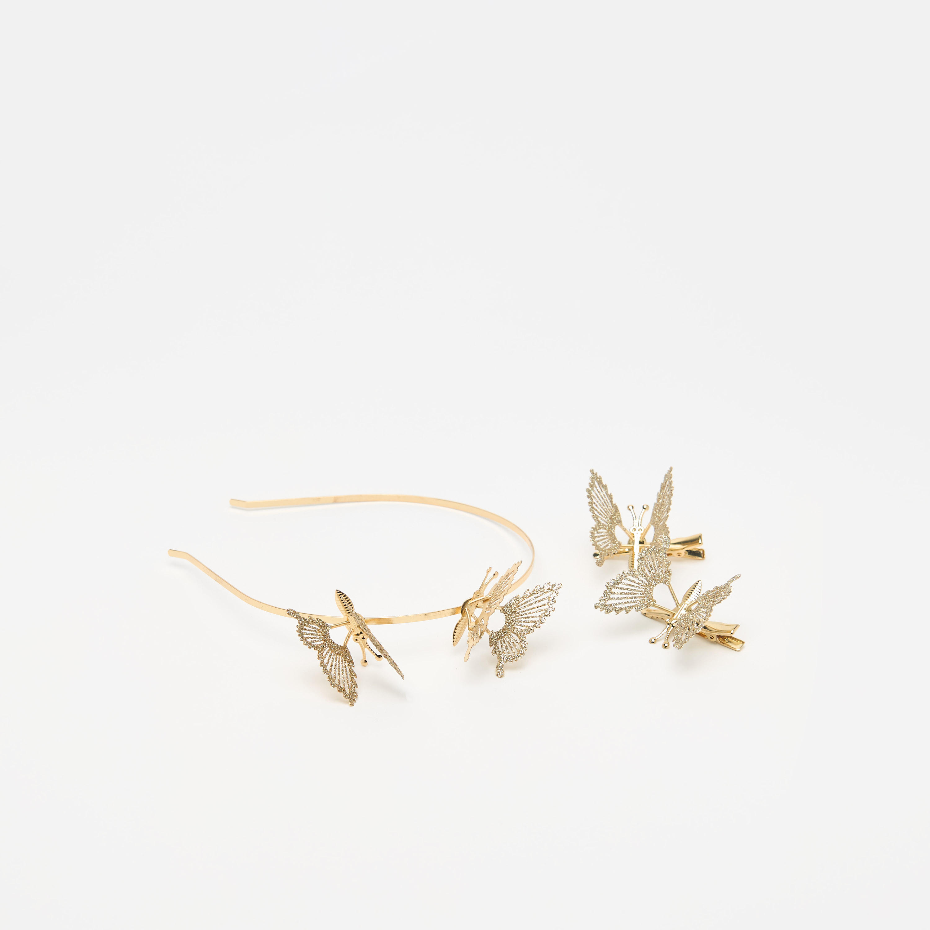 طقم شريطة شعر ومشابك شعر بتزيينات فراشة 3 قطع من فلورا بيلا-girls-accessories-hairaccessories-image-1