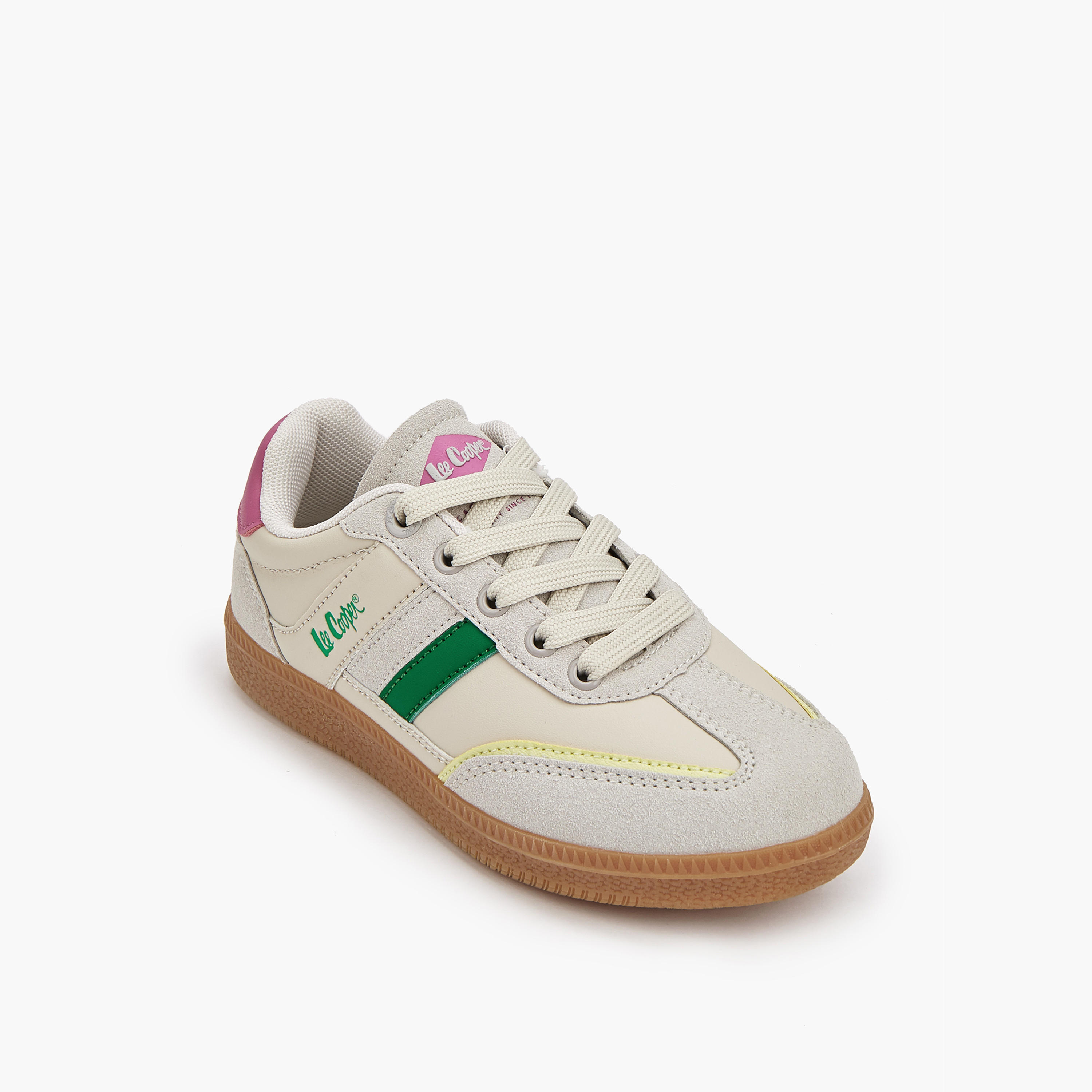 Lee Cooper Girls' Panelled Lace-Up Sneakers-girls-shoes-sneakers-image-3