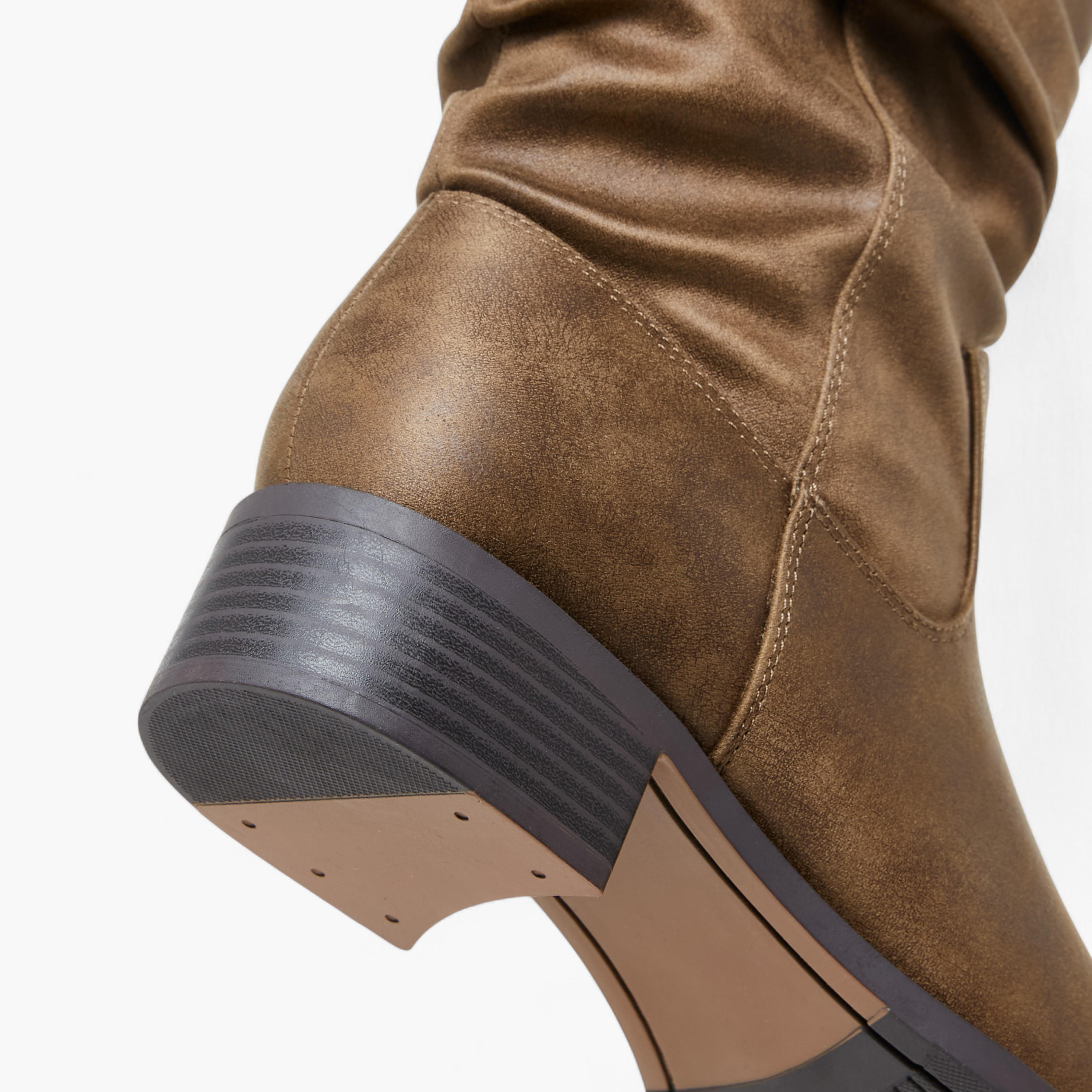 بوت سادة بطول الكاحل مع كعب سميك للنساء من لي كوبر-women-shoes-boots-image-1