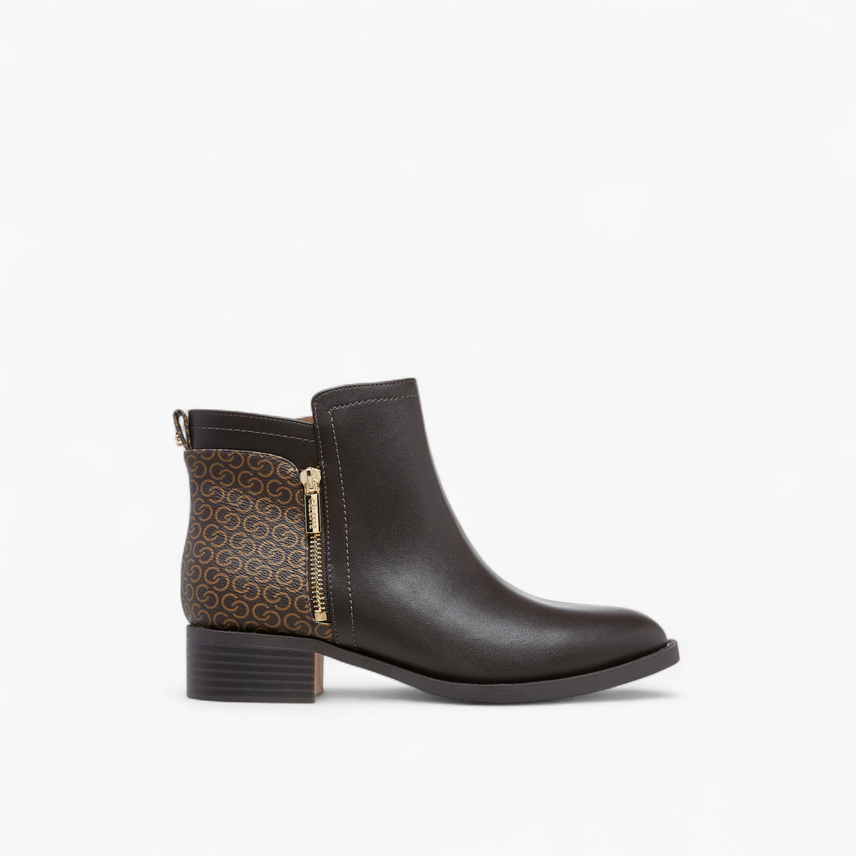 Celeste Women's Monogram Print Ankle Boots with Zip Closure-women-shoes-boots-image-3