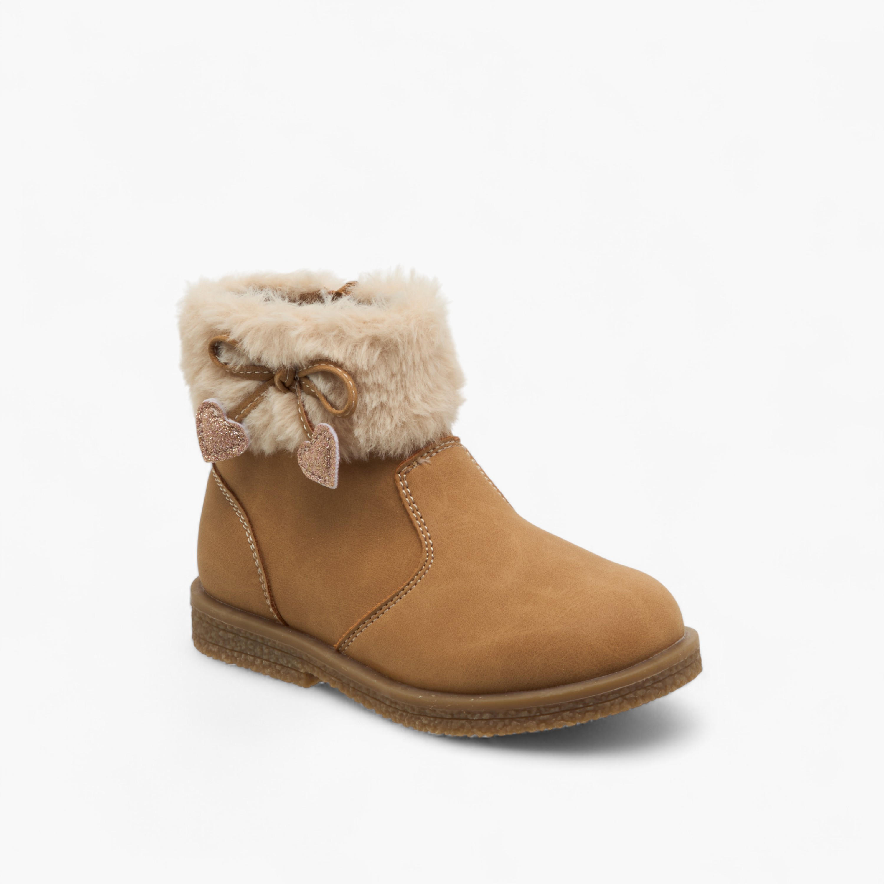 Flora Bella Girls Fur Accent Ankle Boots-girls-shoes-boots-image-2