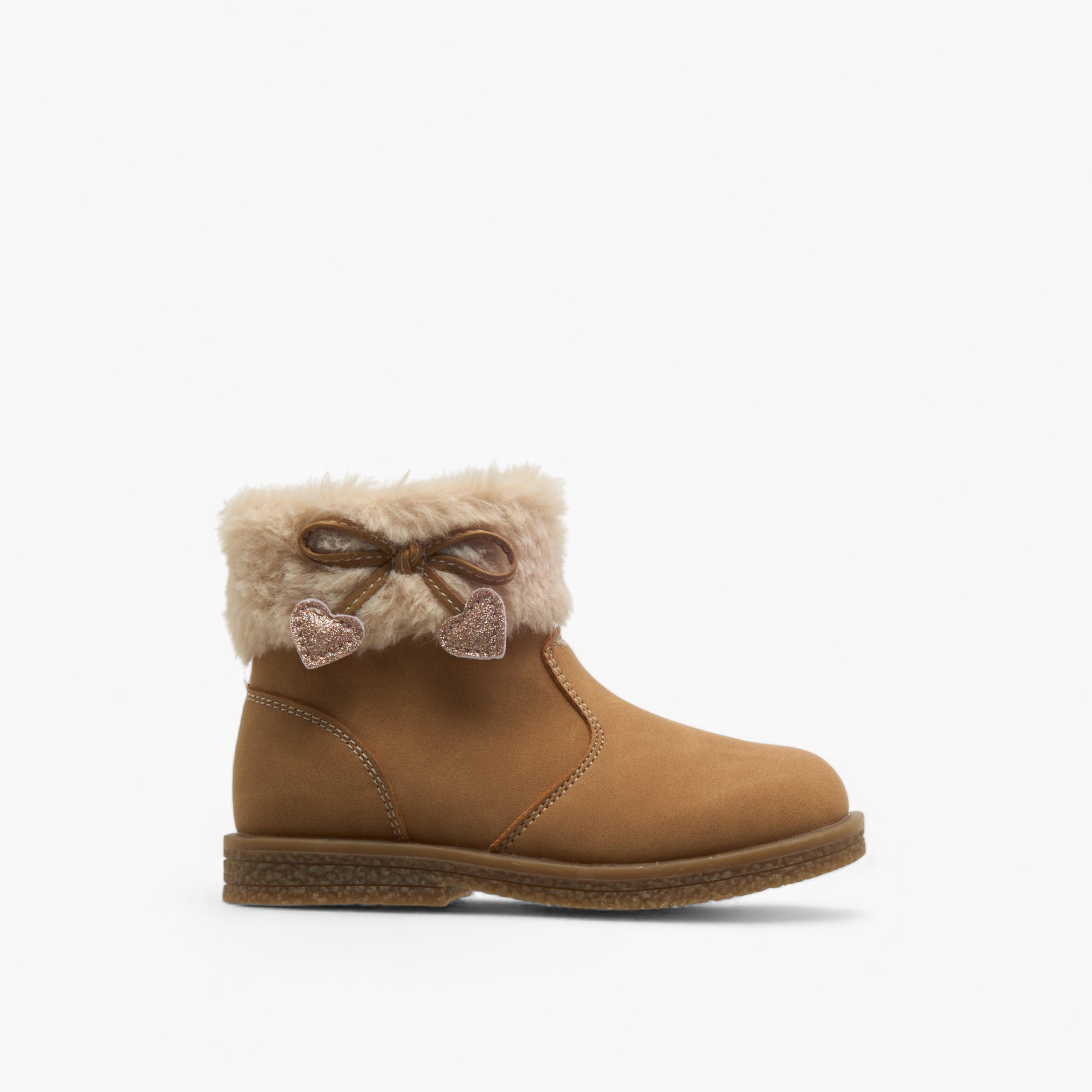 Flora Bella Girls Fur Accent Ankle Boots-girls-shoes-boots-image-3