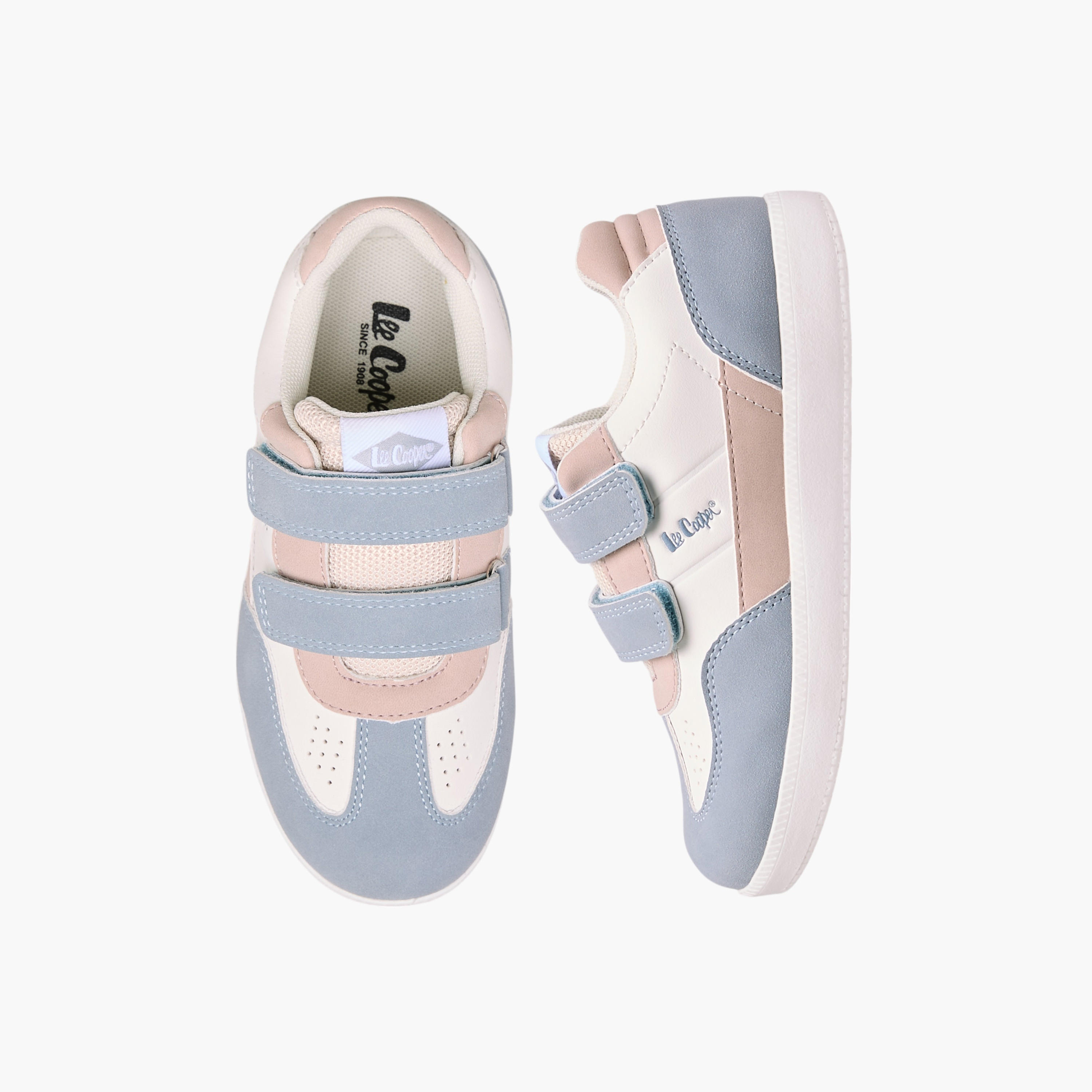 Lee Cooper Girls' Colourblock Sneakers with Hook and Loop Closure-girls-shoes-sneakers-image-1