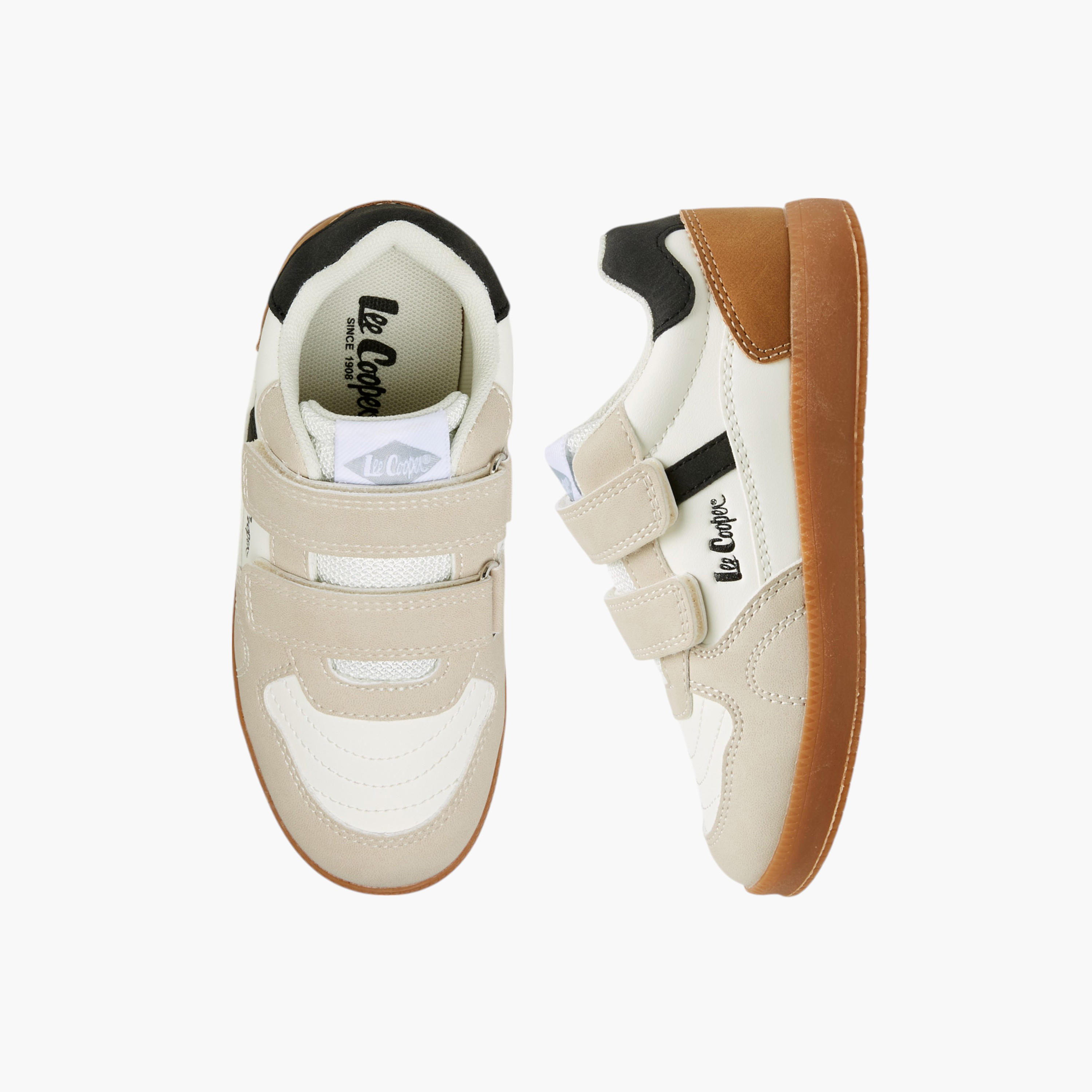 Lee Cooper Boys' Panelled Sneakers with Hook and Loop Closure-boys-shoes-sneakers-image-1