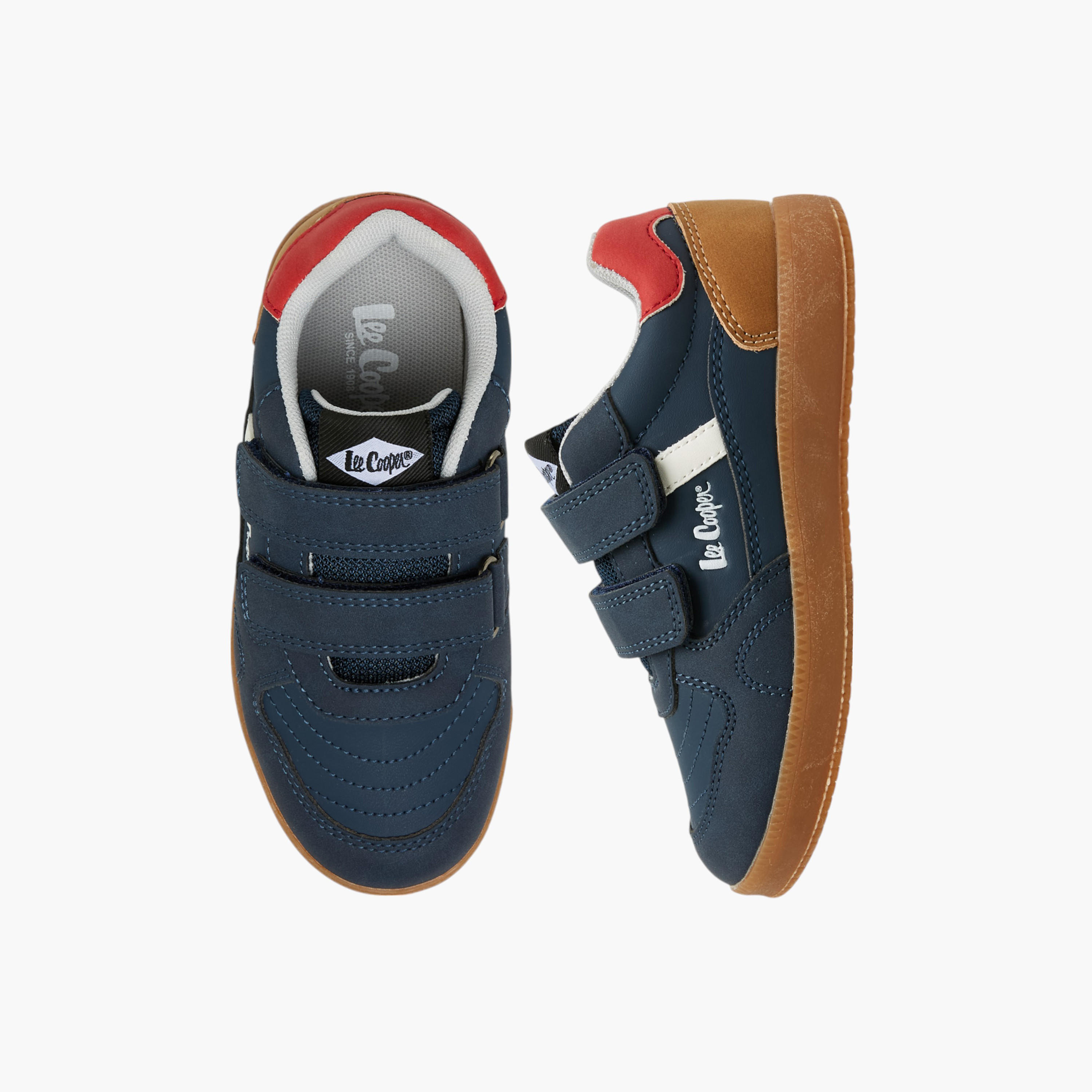 Lee Cooper Boys' Panelled Sneakers with Hook and Loop Closure-boys-shoes-sneakers-image-1