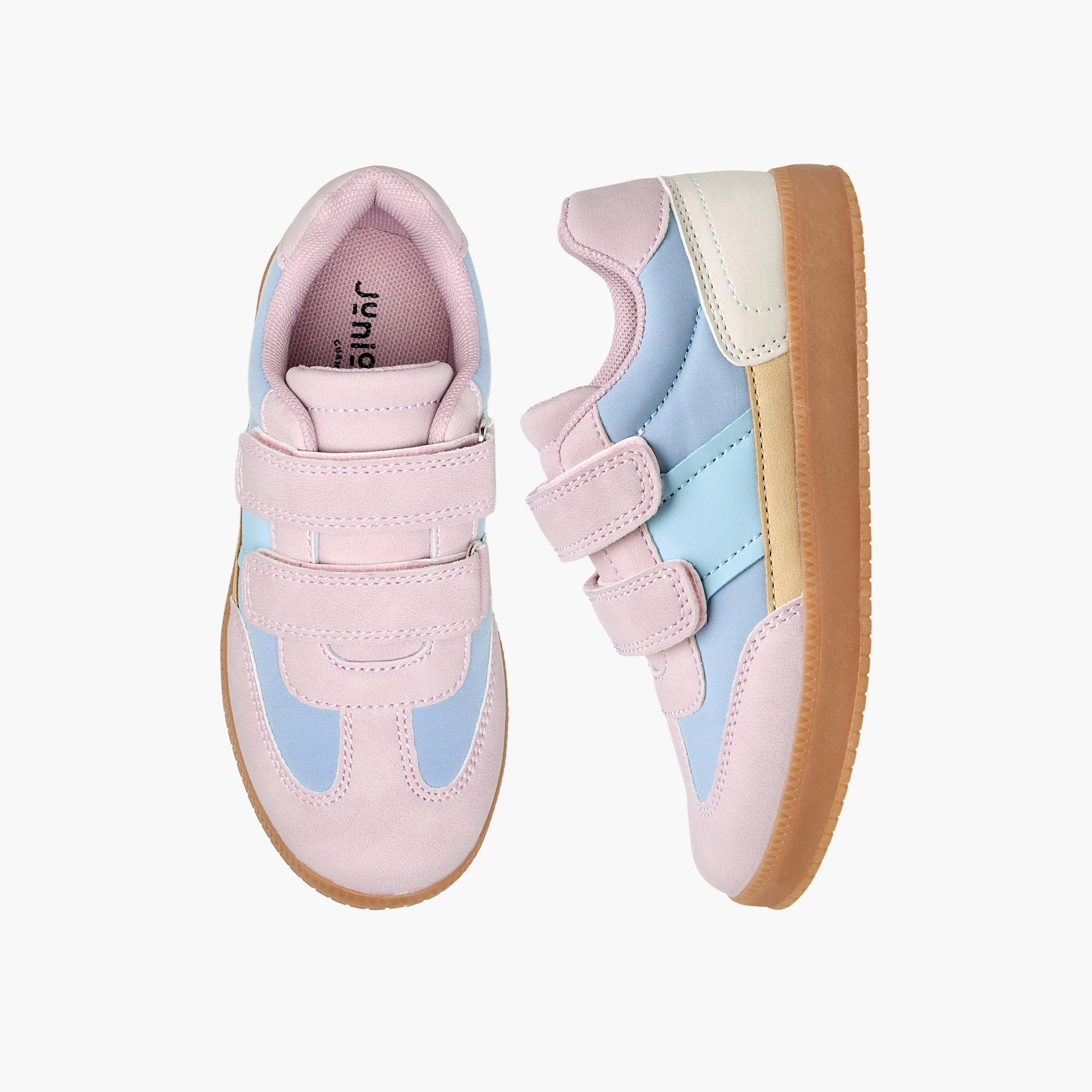 Juniors Girls Colourblock Hook & Loop Sneakers-girls-shoes-sneakers-image-1