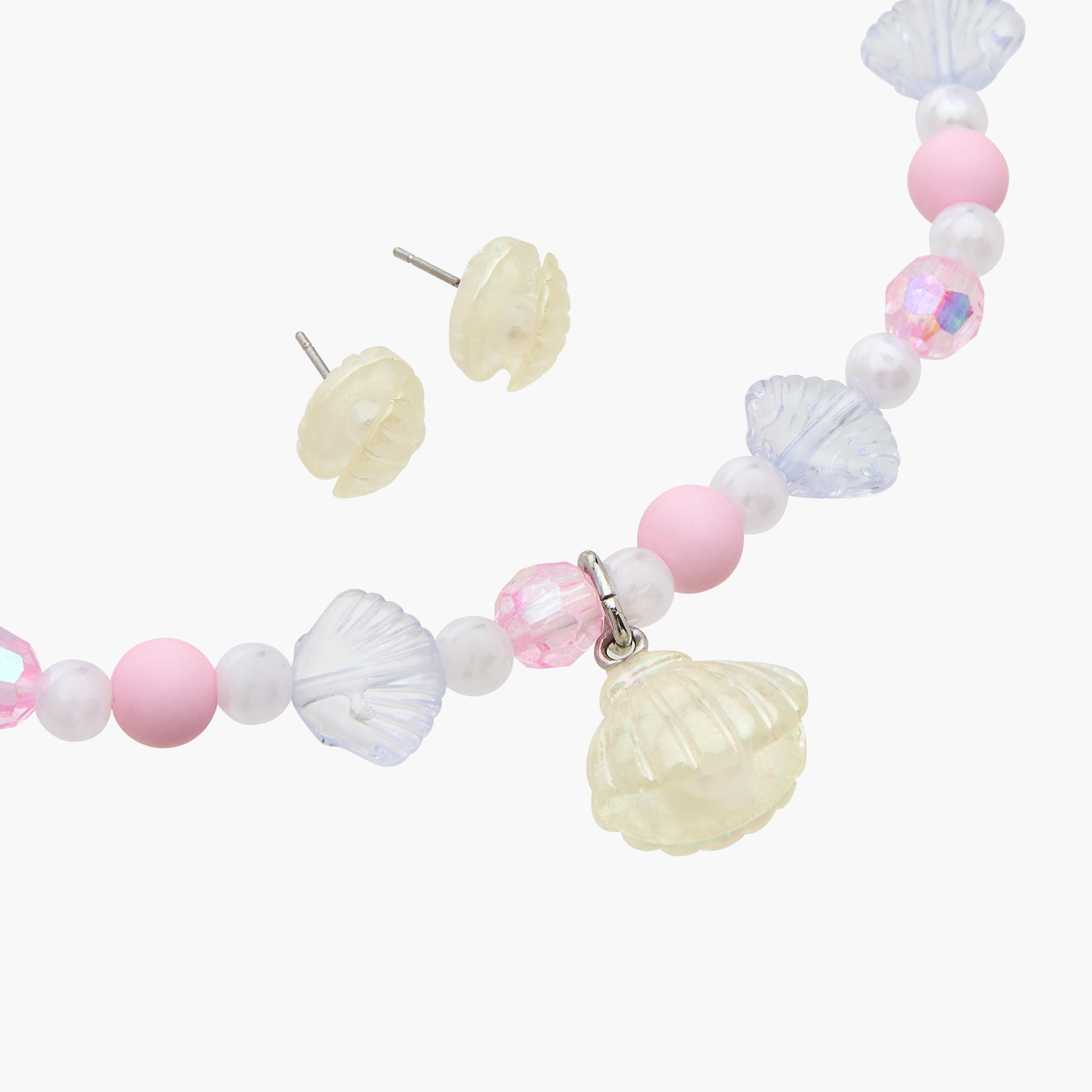 Flora Bella Seashell Embellished Necklace and Earrings Set-girls-accessories-jewellery-image-4