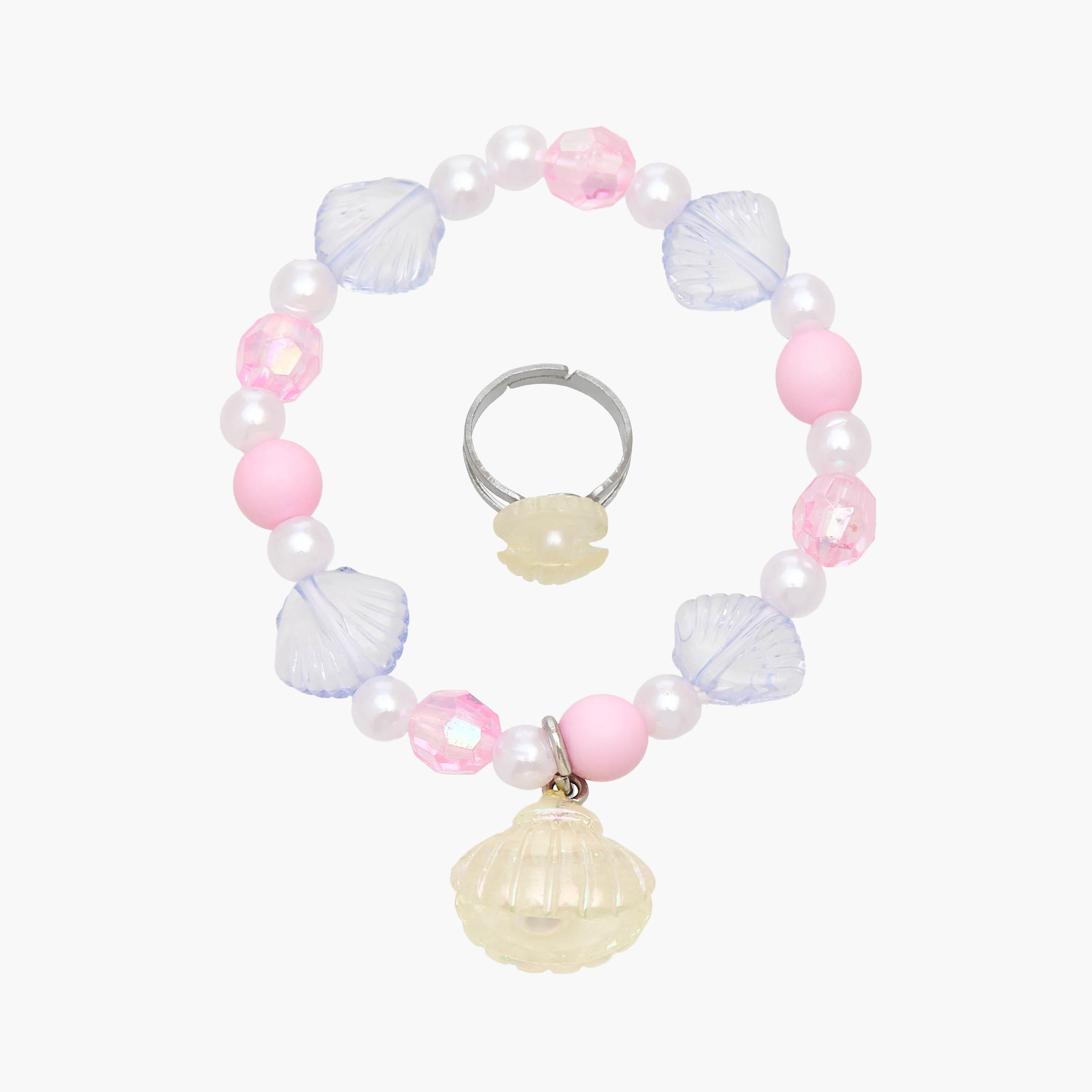 Flora Bella Seashell Embellished Bracelet and Ring Set-girls-accessories-jewellery-image-1
