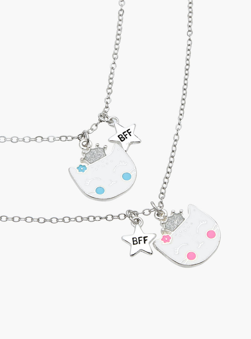 Flora Bella Cat Pendant BFF Necklace - Set of 2-girls-accessories-jewellery-image-4