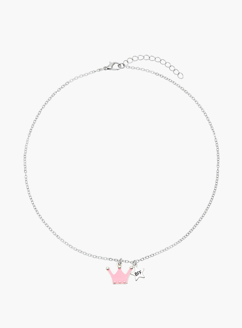 Flora Bella Crown Pendant BFF Necklace - Set of 2-girls-accessories-jewellery-image-3