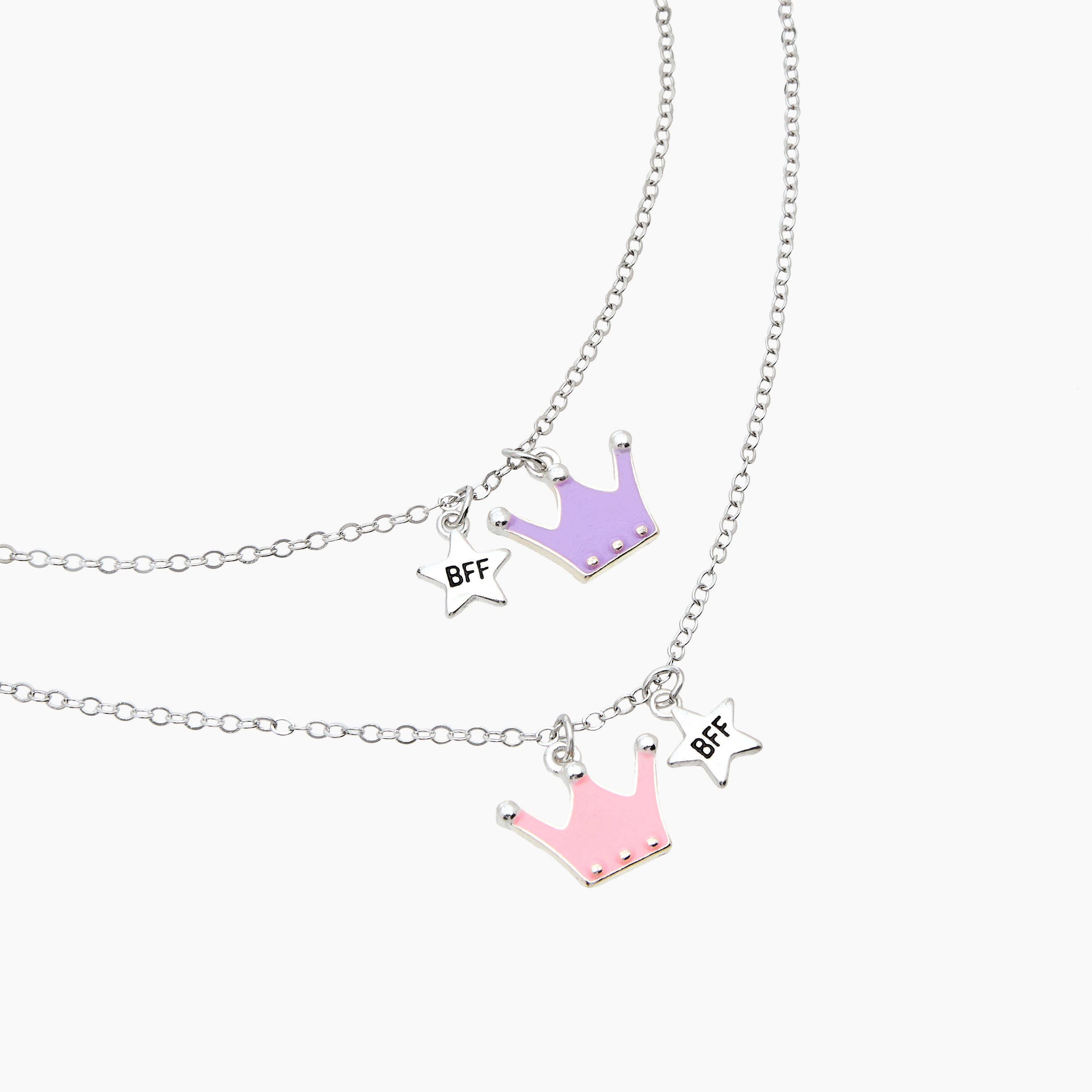 Flora Bella Crown Pendant BFF Necklace - Set of 2-girls-accessories-jewellery-image-4